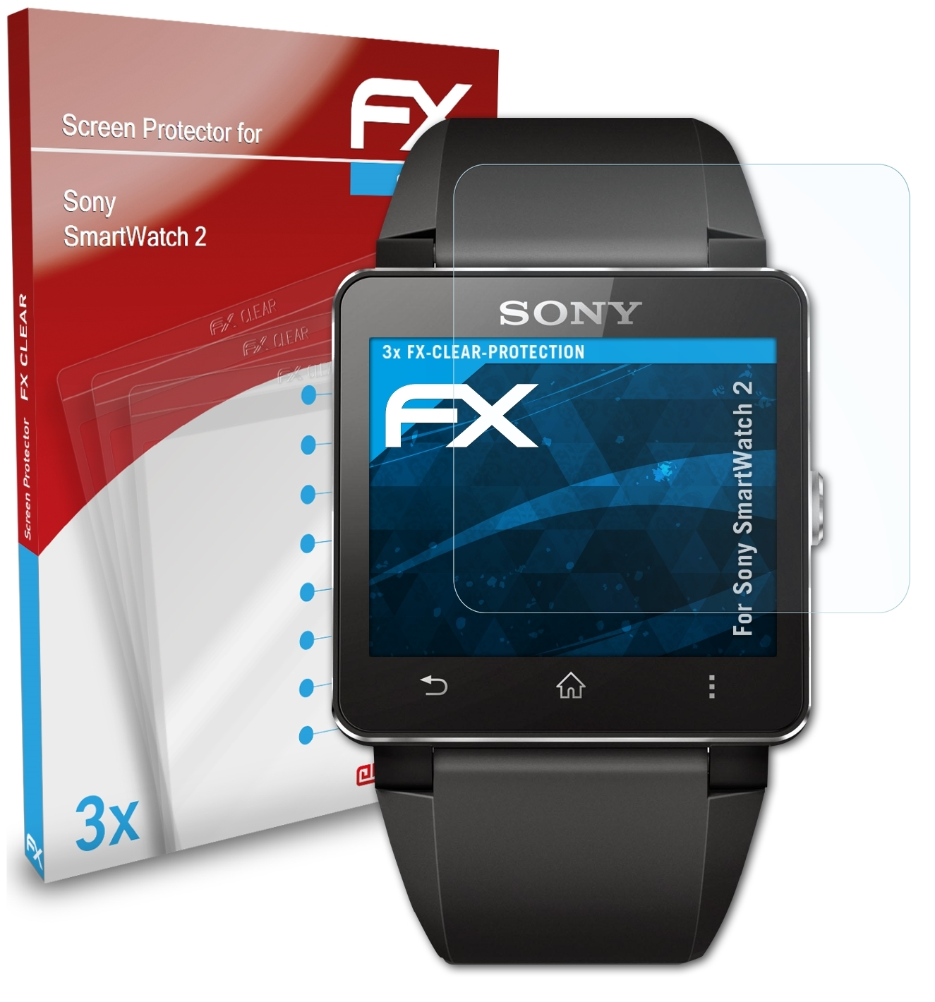 ATFOLIX 3x FX-Clear Displayschutz(für 2) SmartWatch Sony
