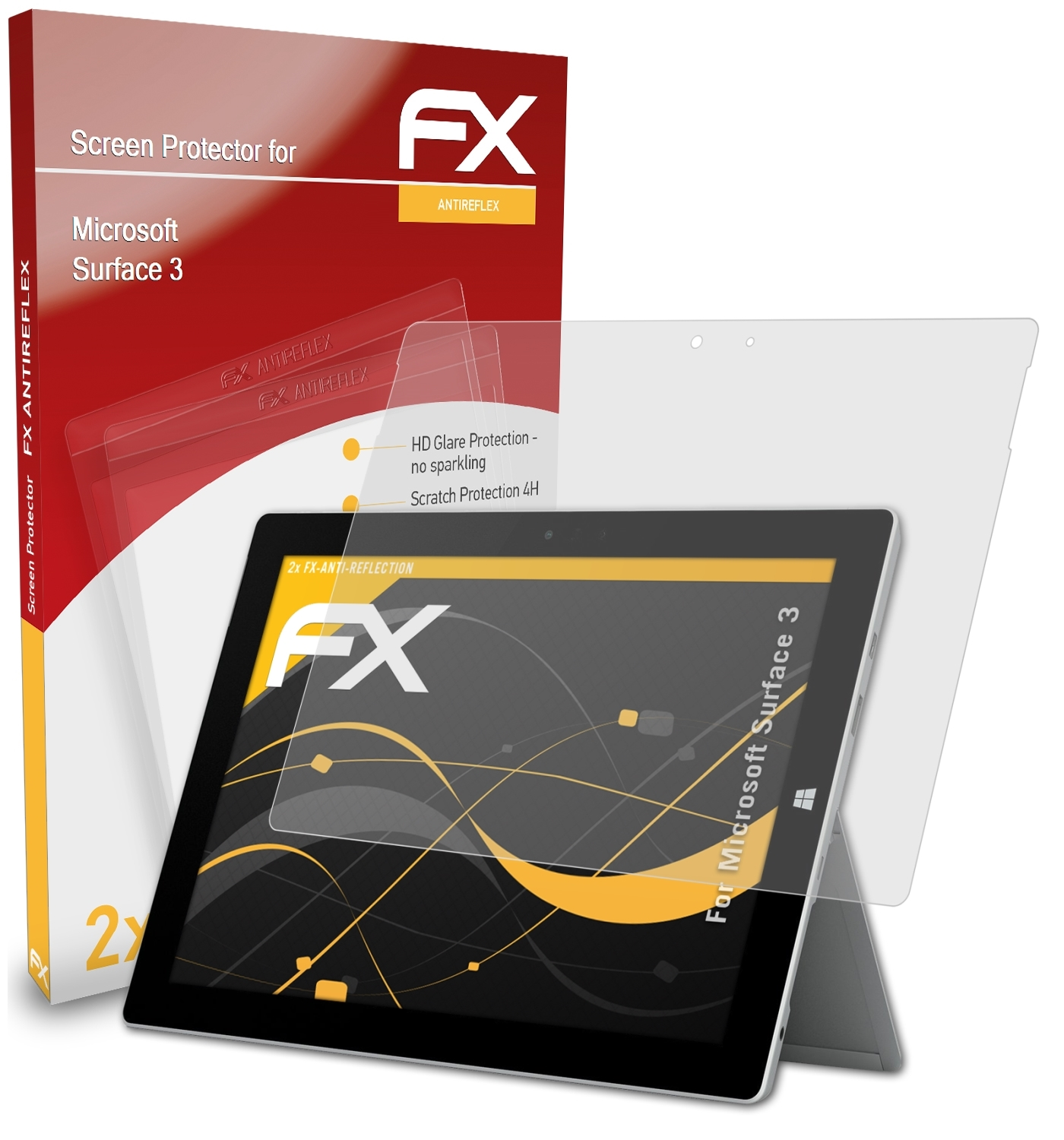 3) ATFOLIX FX-Antireflex Microsoft 2x Surface Displayschutz(für