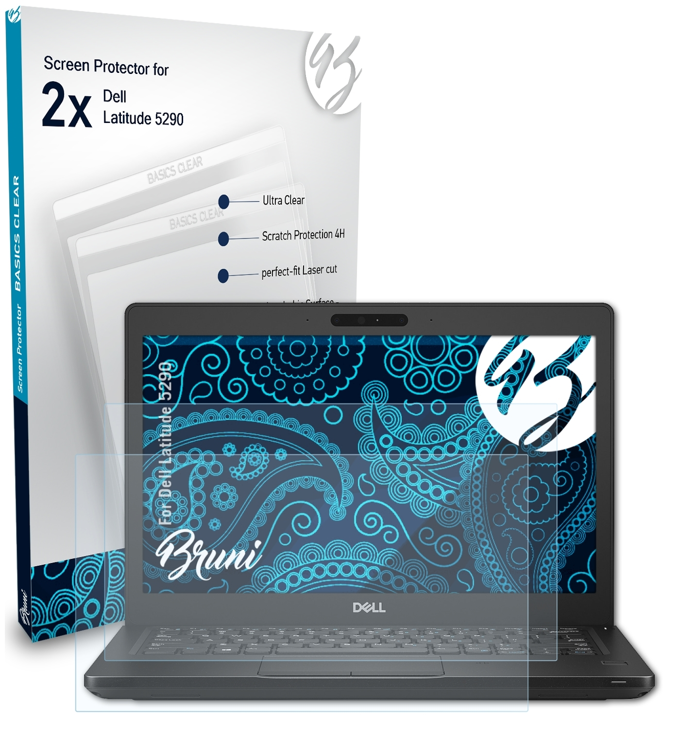 BRUNI 2x Basics-Clear Schutzfolie(für 5290) Dell Latitude