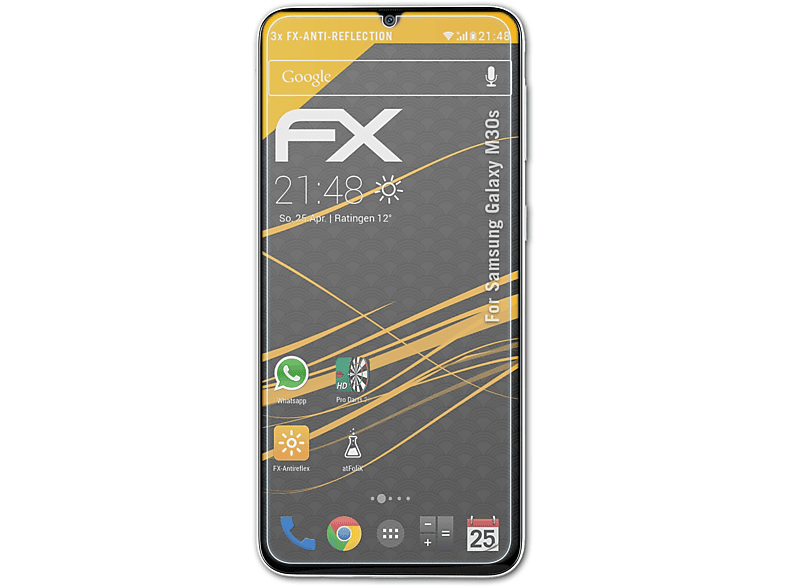 Galaxy Samsung ATFOLIX 3x FX-Antireflex M30s) Displayschutz(für