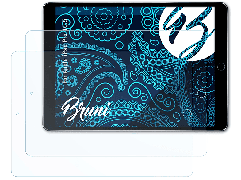 BRUNI iPad 2x Schutzfolie(für Apple Basics-Clear Pro 10.5)