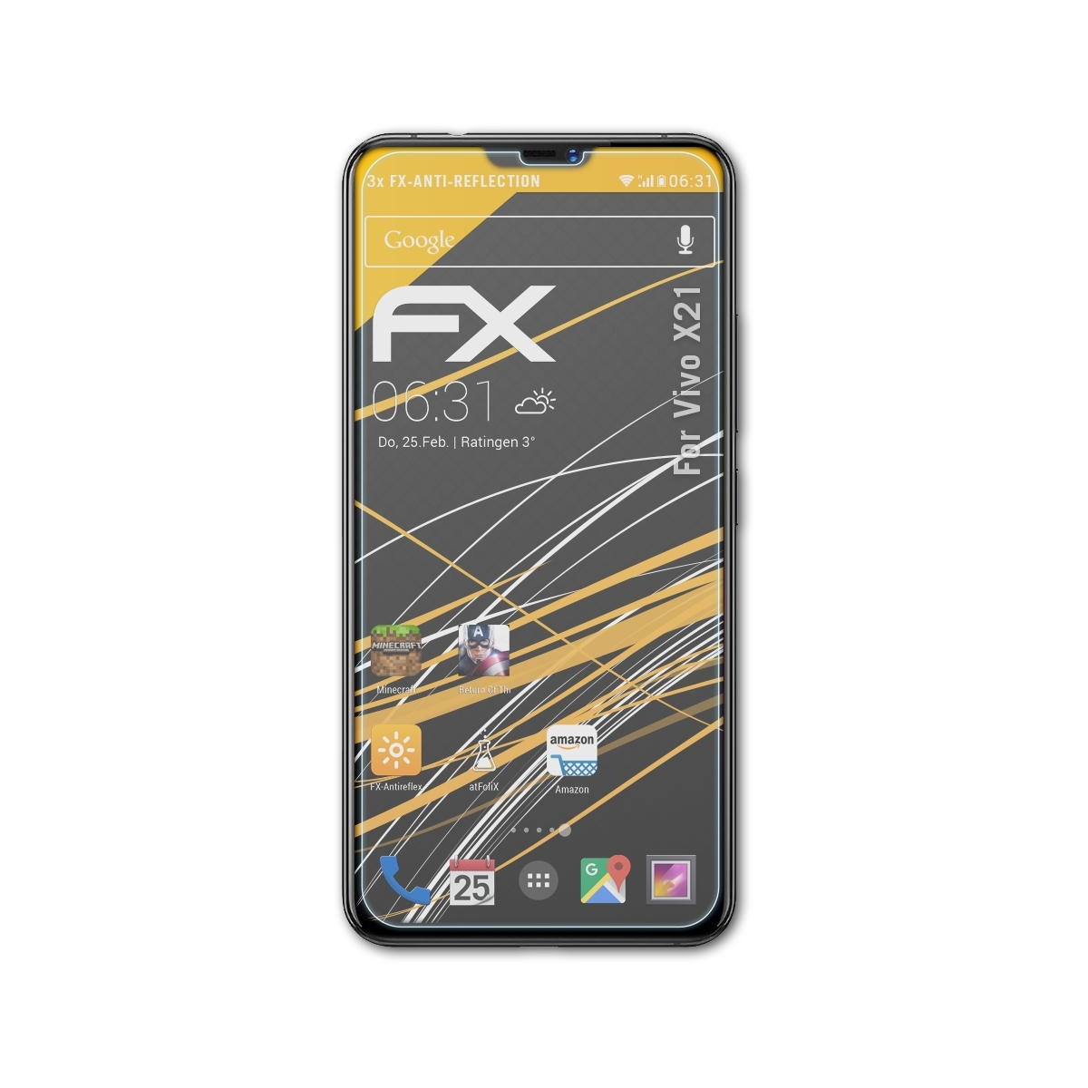 ATFOLIX 3x Displayschutz(für Vivo X21) FX-Antireflex