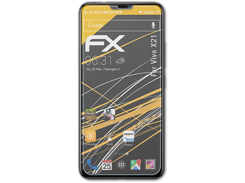 X21) ATFOLIX 3x FX-Antireflex Displayschutz(für Vivo