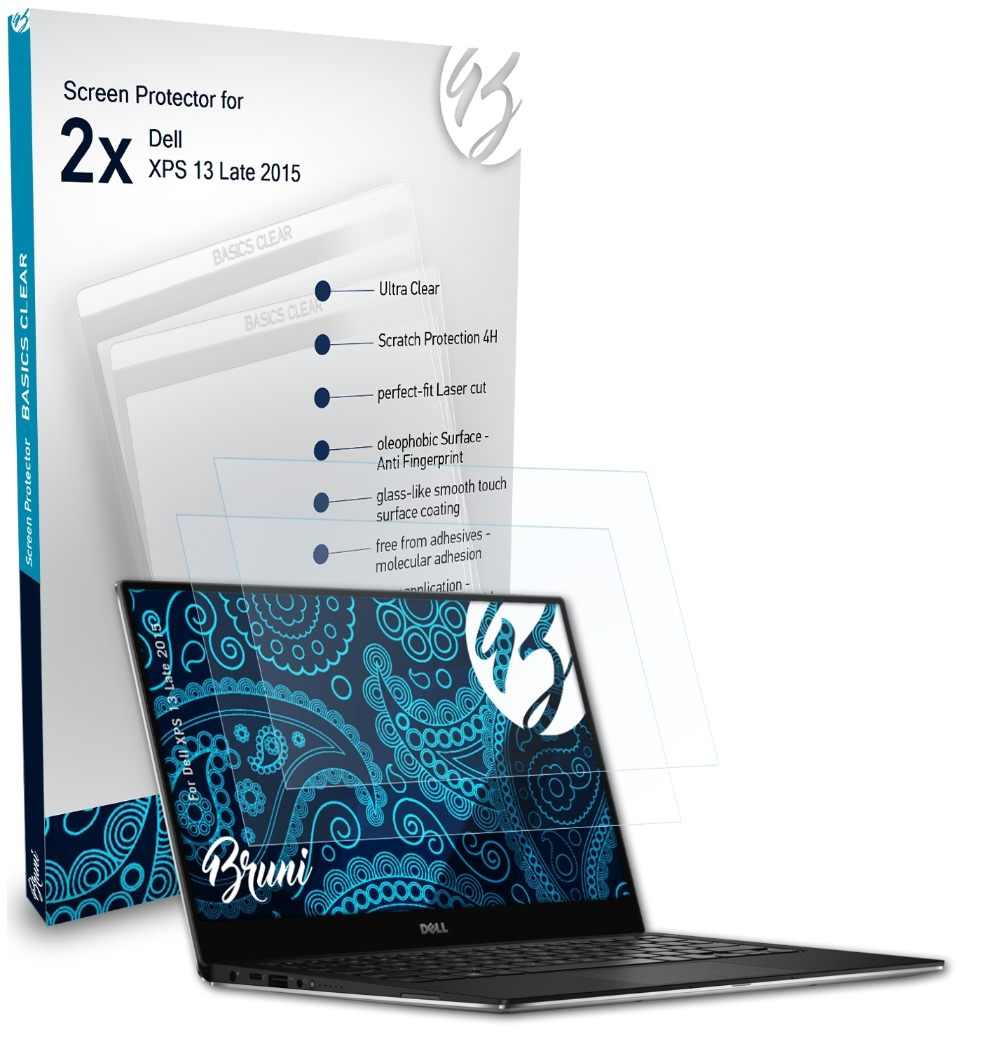 BRUNI 2x 13 Dell Schutzfolie(für XPS Basics-Clear 2015)) (Late
