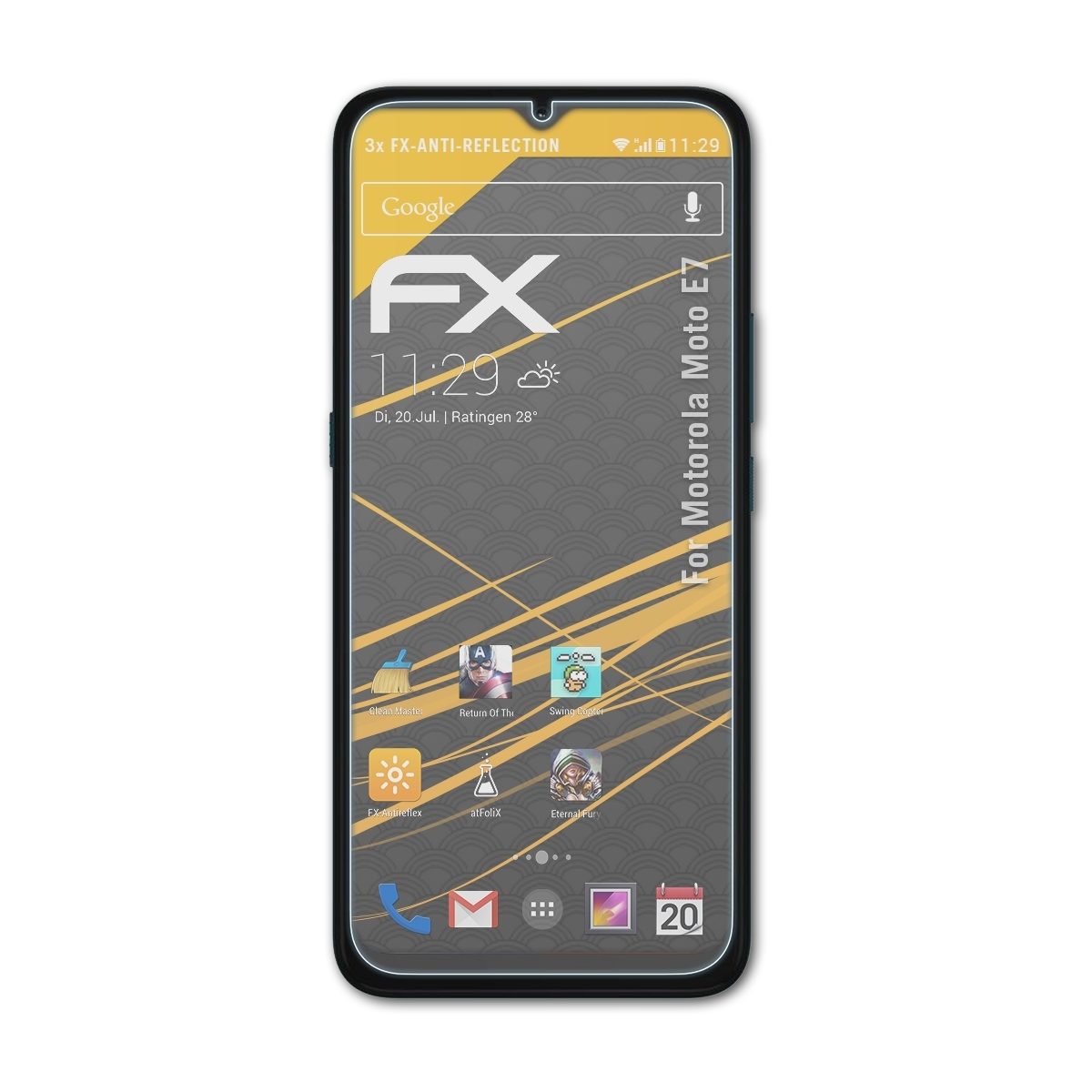 ATFOLIX 3x FX-Antireflex Displayschutz(für Moto Motorola E7)