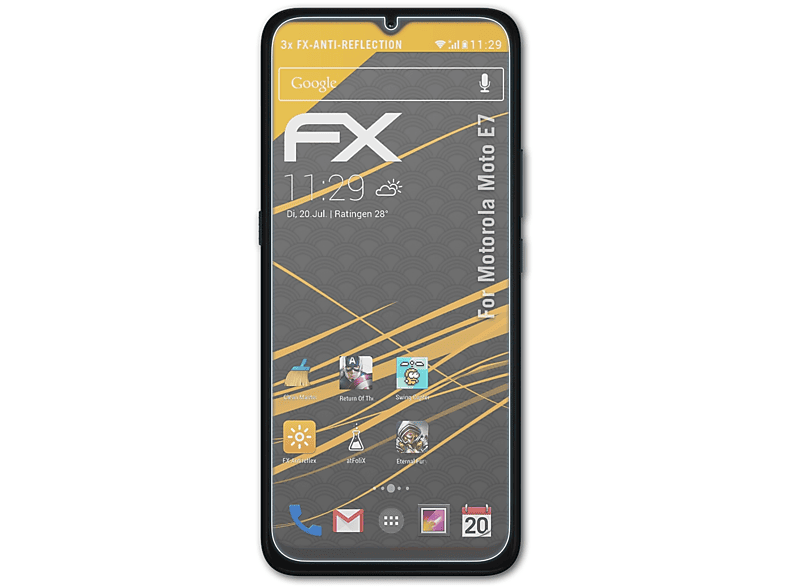 ATFOLIX 3x FX-Antireflex Displayschutz(für Motorola Moto E7)