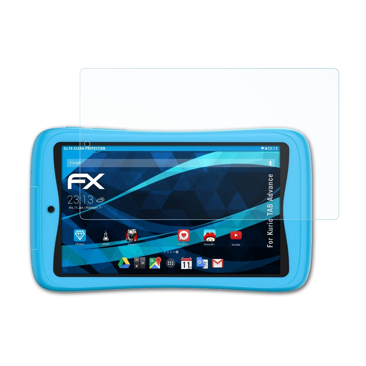 2x ATFOLIX FX-Clear Displayschutz(für TAB Kurio Advance)