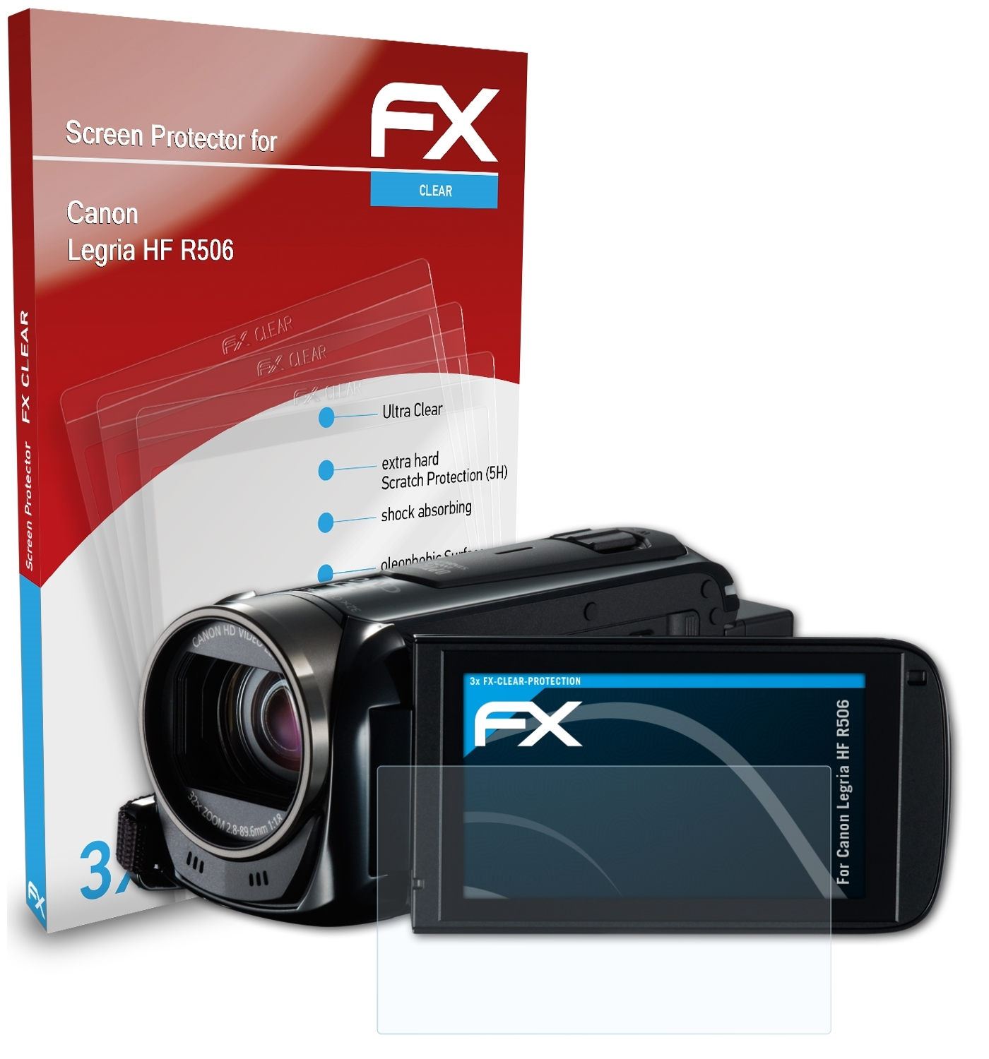 FX-Clear R506) Displayschutz(für Canon 3x ATFOLIX Legria HF