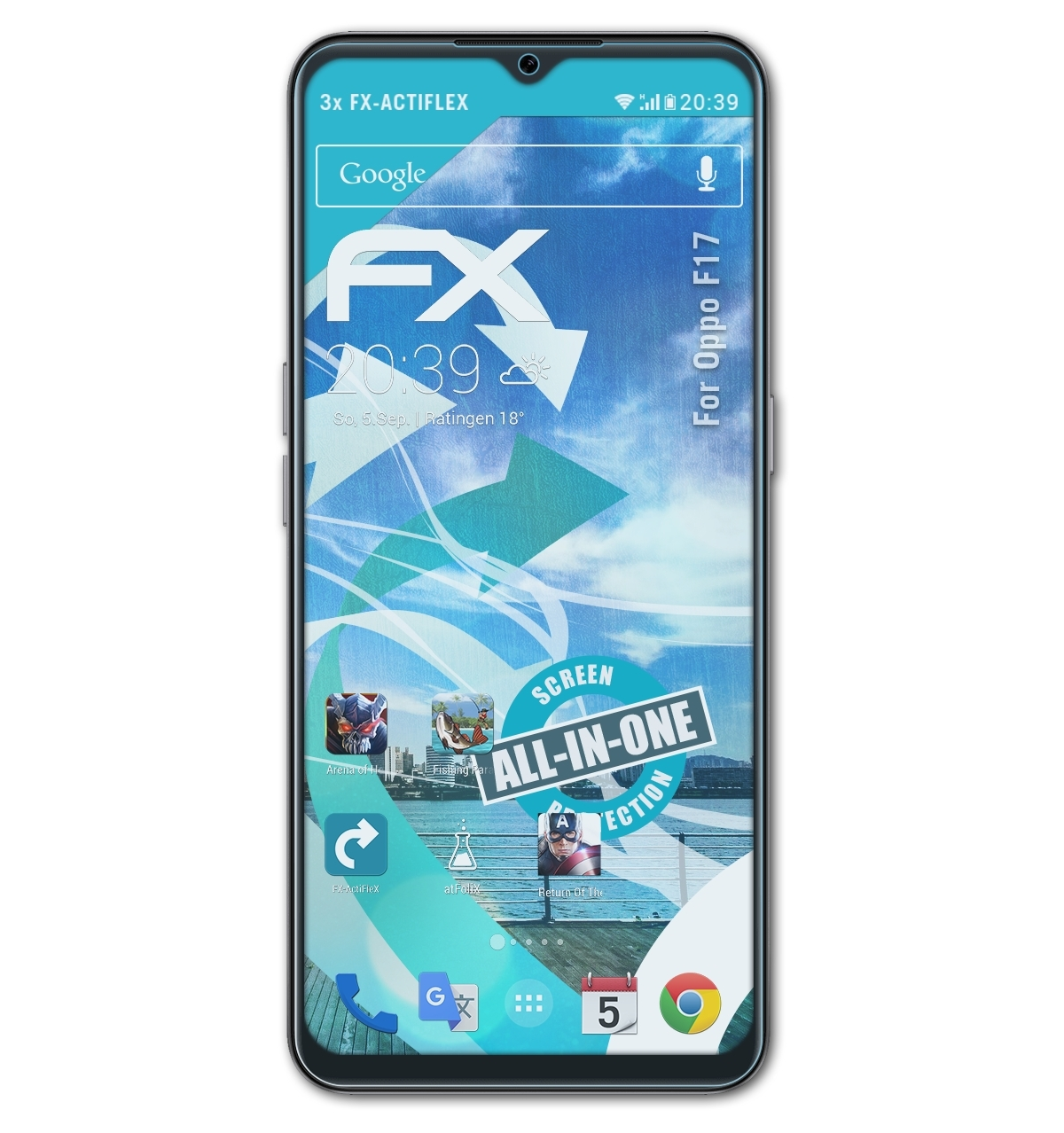 ATFOLIX 3x FX-ActiFleX Oppo Displayschutz(für F17)