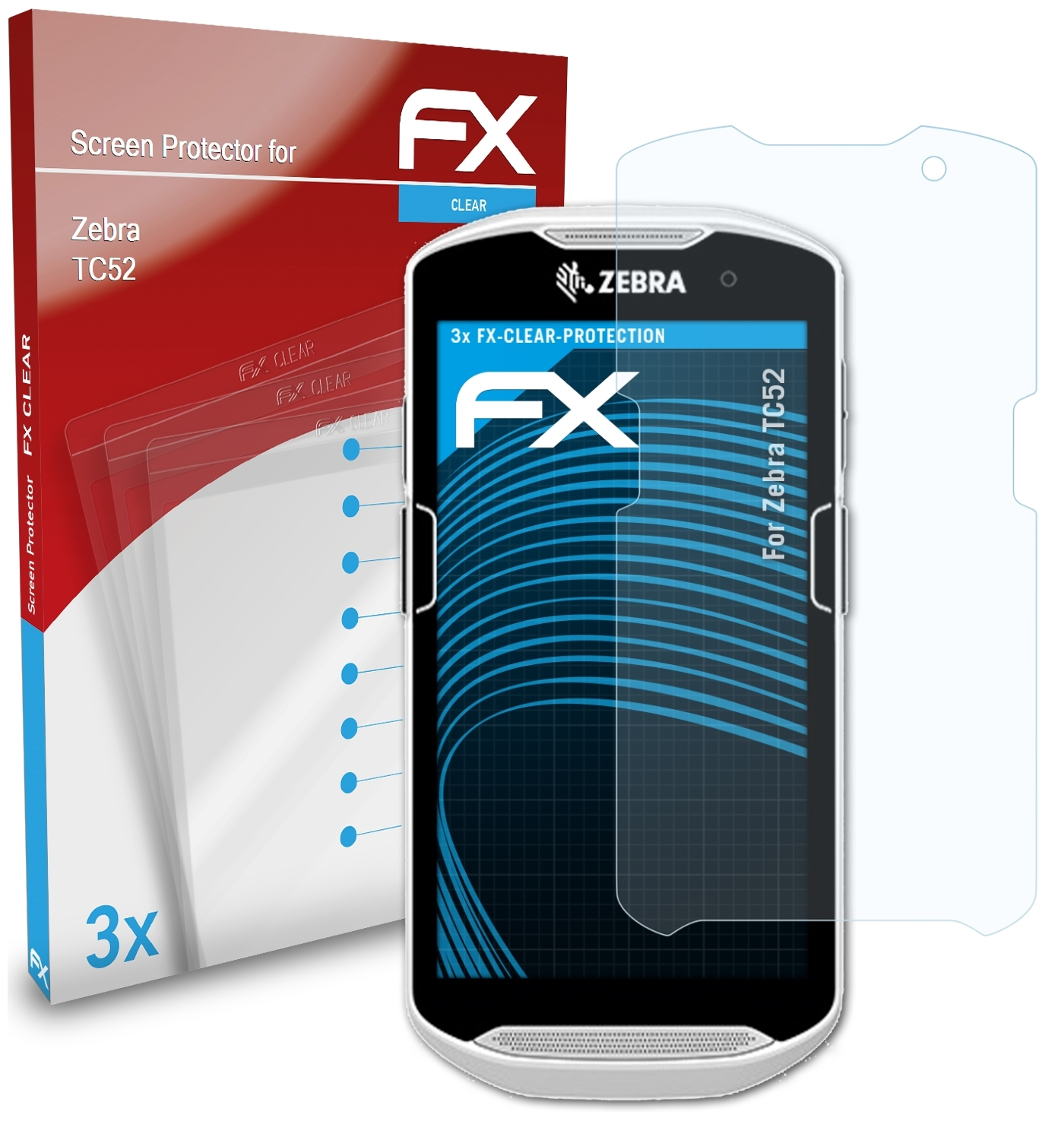 3x ATFOLIX Displayschutz(für FX-Clear Zebra TC52)