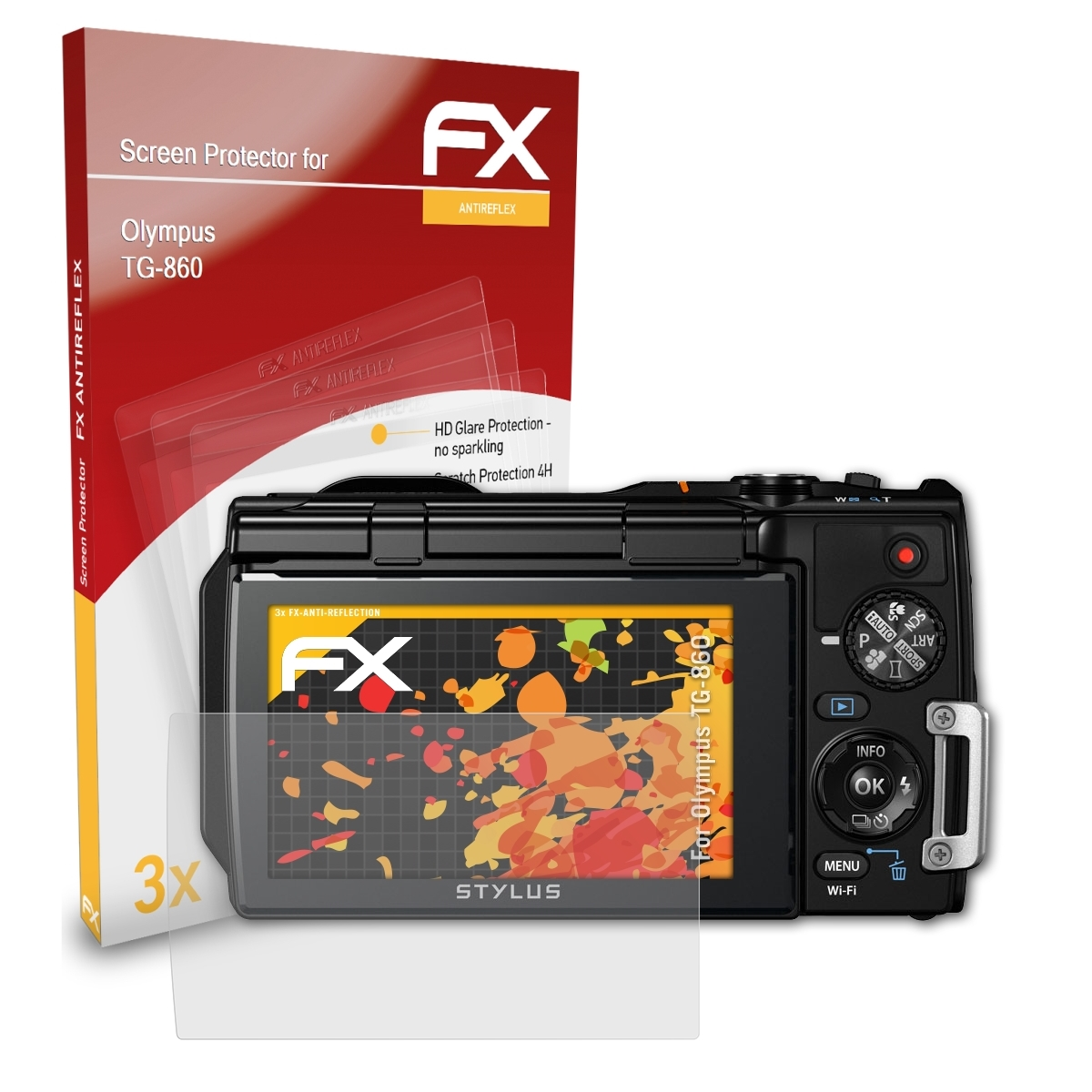 ATFOLIX 3x FX-Antireflex Displayschutz(für Olympus TG-860)