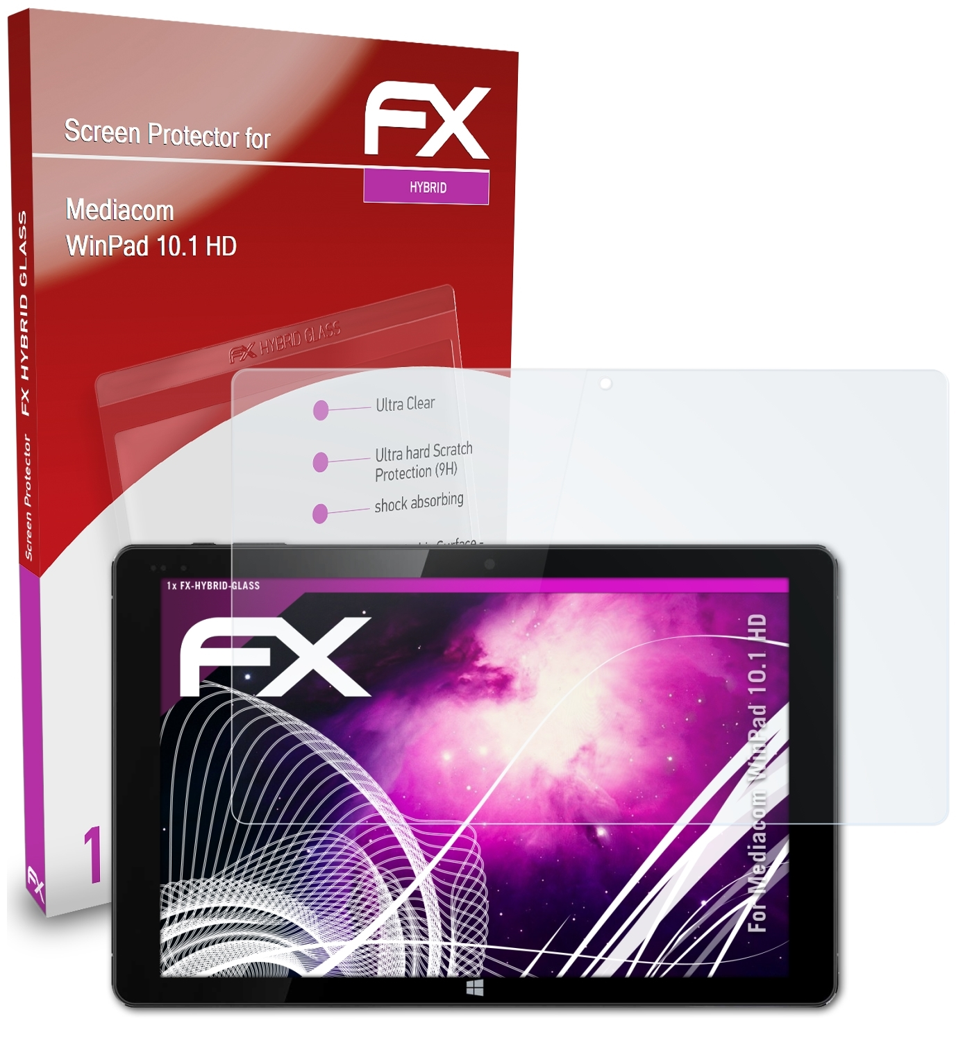 ATFOLIX FX-Hybrid-Glass Schutzglas(für 10.1 WinPad Mediacom HD)