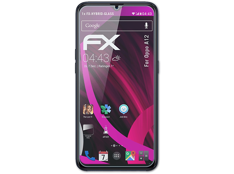 Schutzglas(für FX-Hybrid-Glass A12) ATFOLIX Oppo