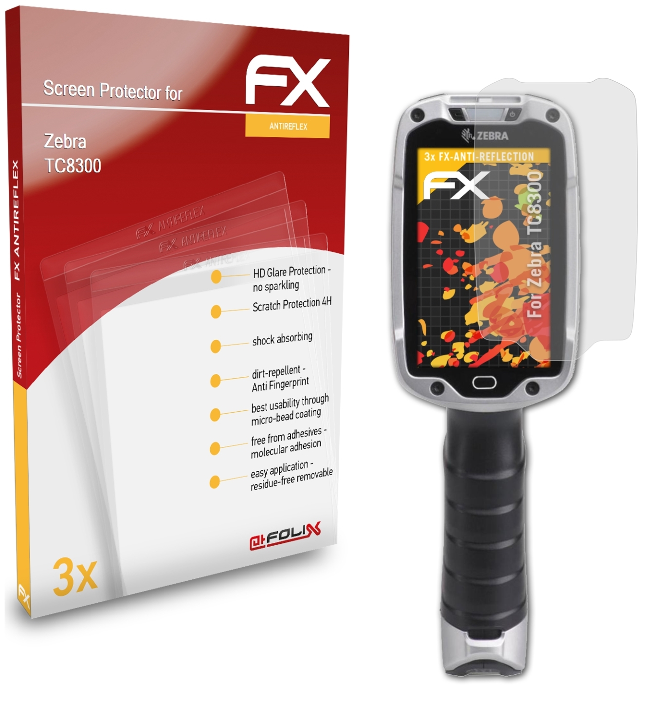 FX-Antireflex 3x ATFOLIX TC8300) Displayschutz(für Zebra