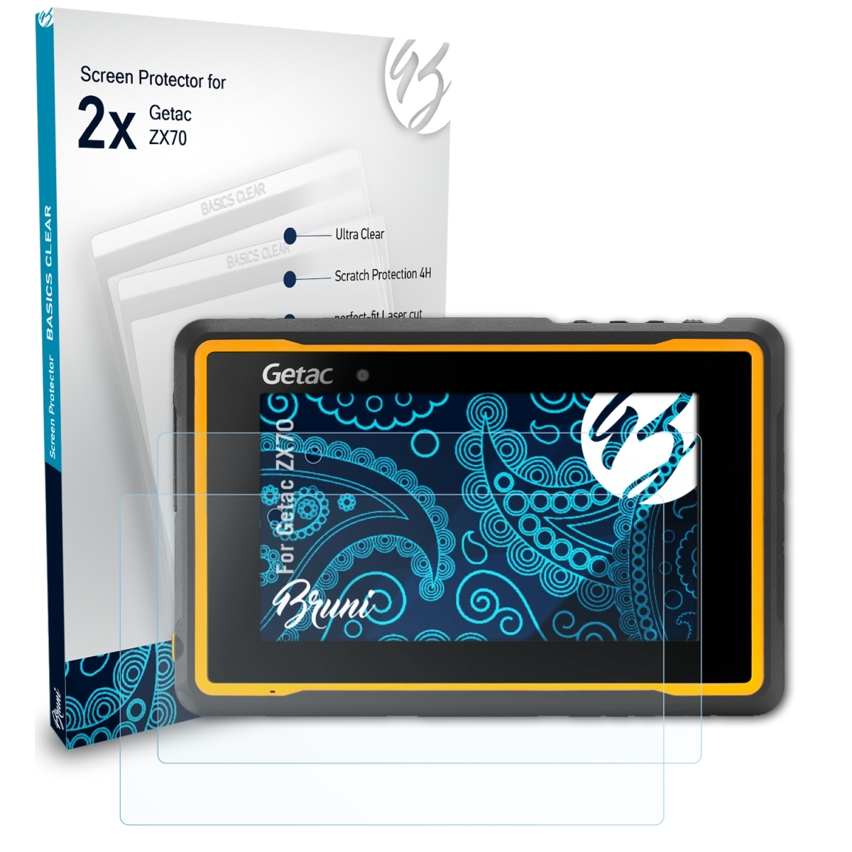 BRUNI 2x Basics-Clear ZX70) Schutzfolie(für Getac