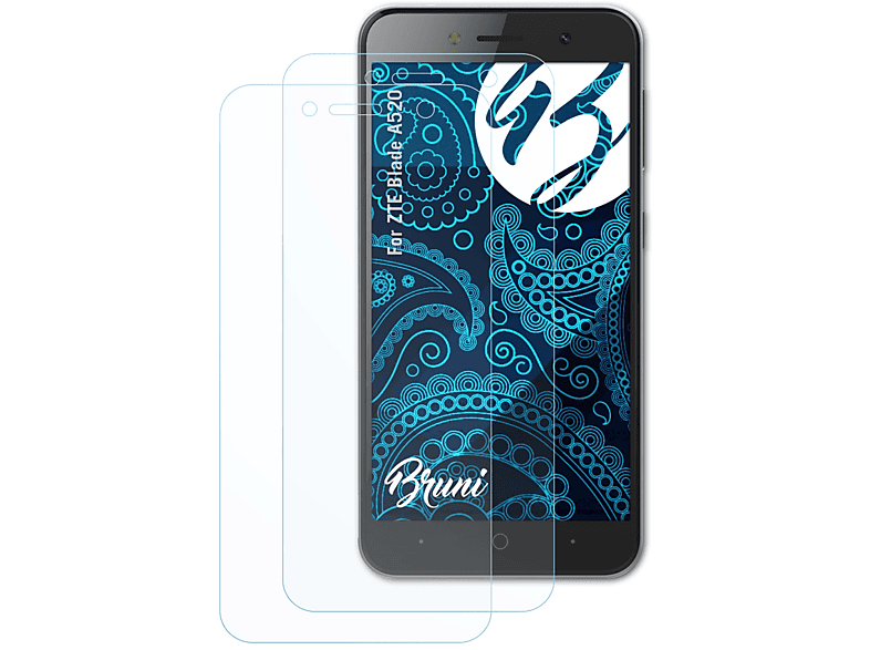 BRUNI 2x Basics-Clear Schutzfolie(für ZTE Blade A520) | Displayschutzfolien & Gläser