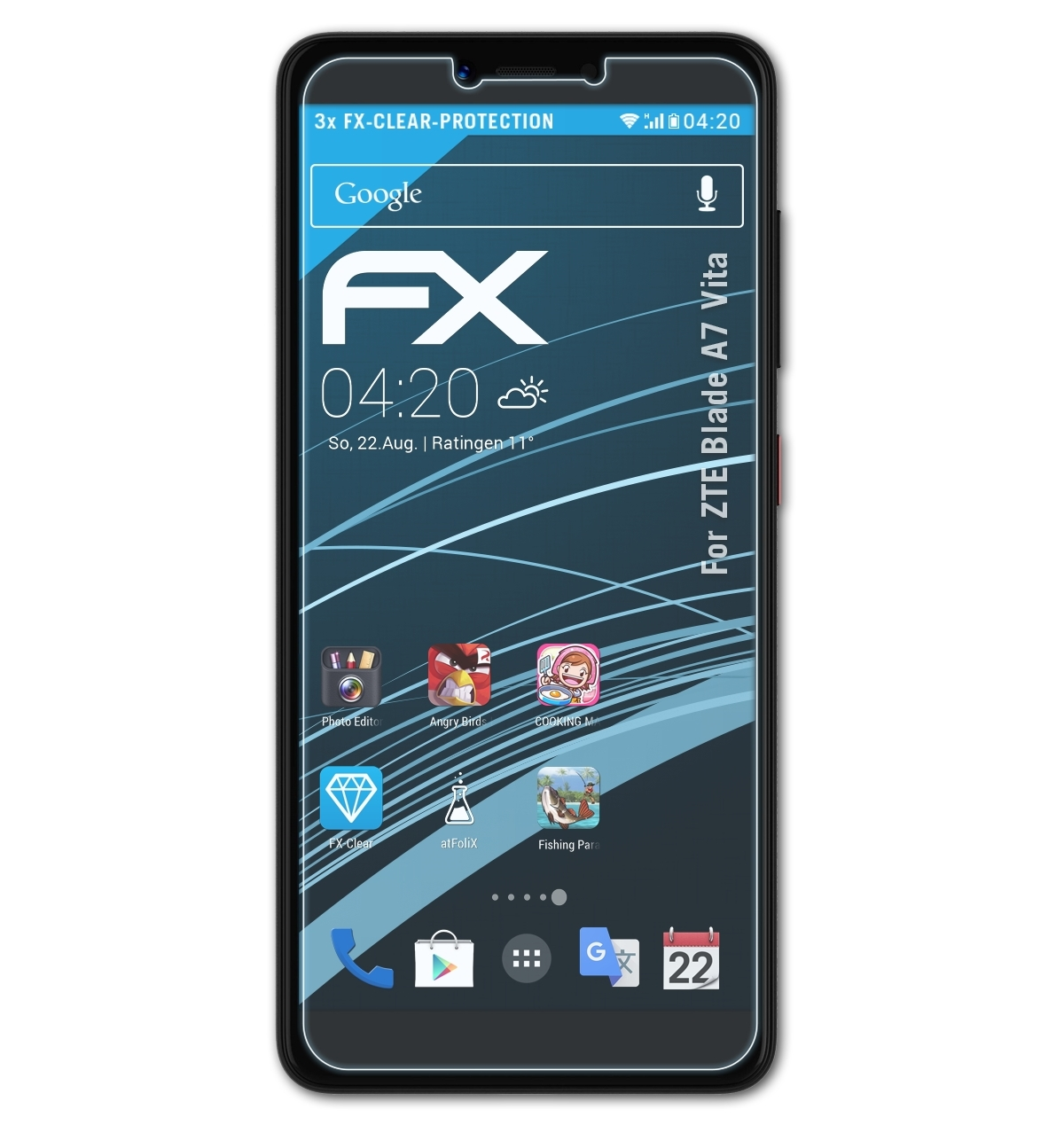 ATFOLIX 3x FX-Clear Displayschutz(für ZTE Vita) Blade A7