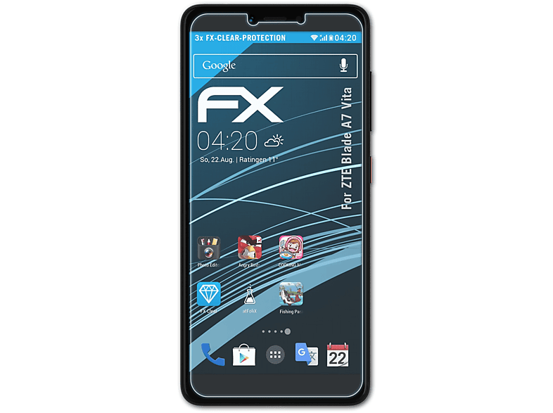 ATFOLIX 3x FX-Clear Displayschutz(für ZTE Vita) Blade A7