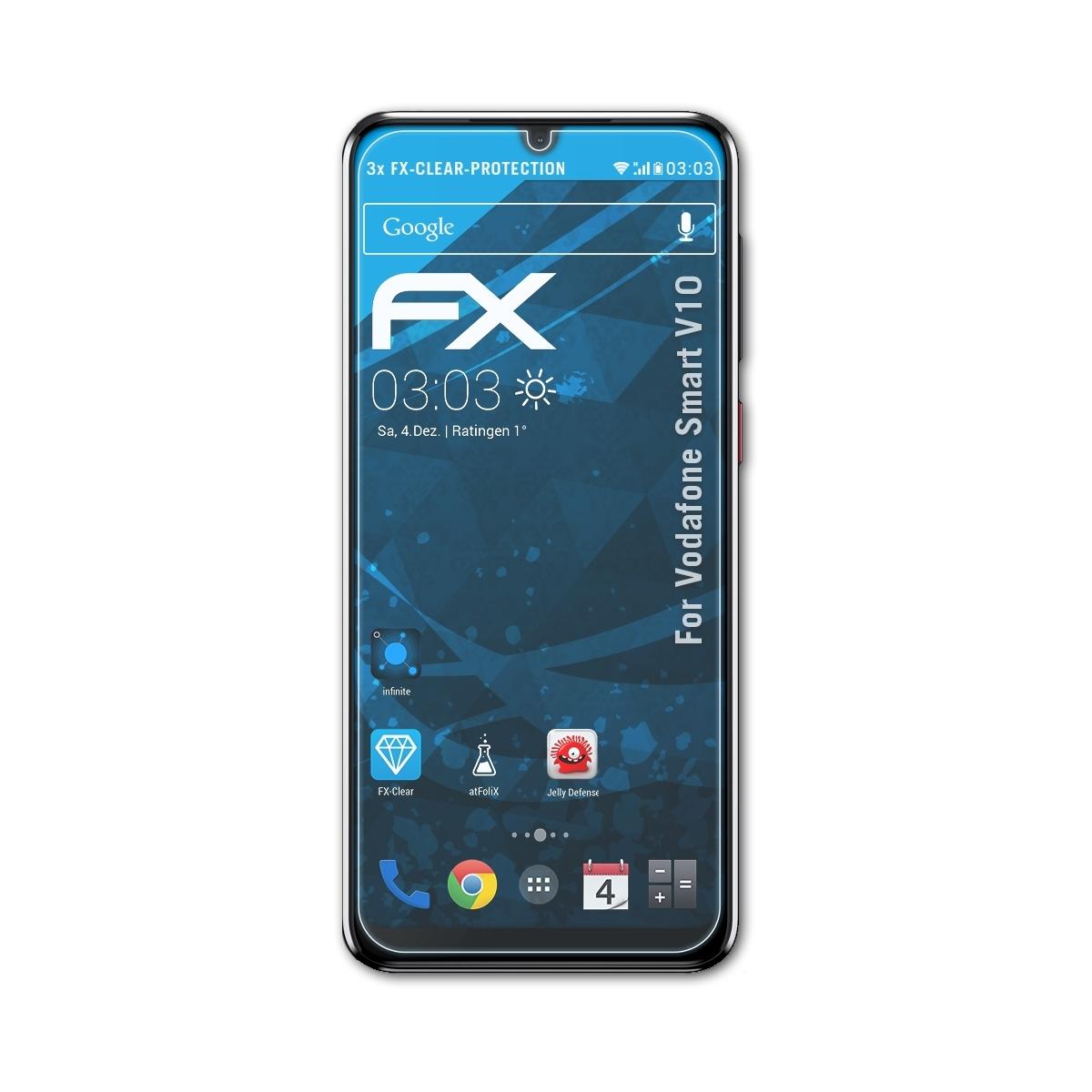 ATFOLIX 3x V10) Displayschutz(für Vodafone FX-Clear Smart