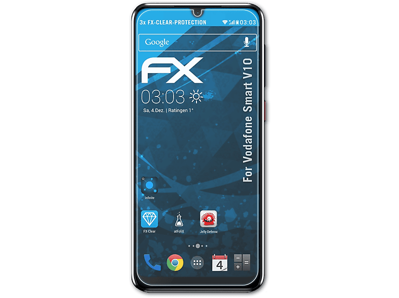 ATFOLIX 3x FX-Clear Displayschutz(für Vodafone Smart V10)