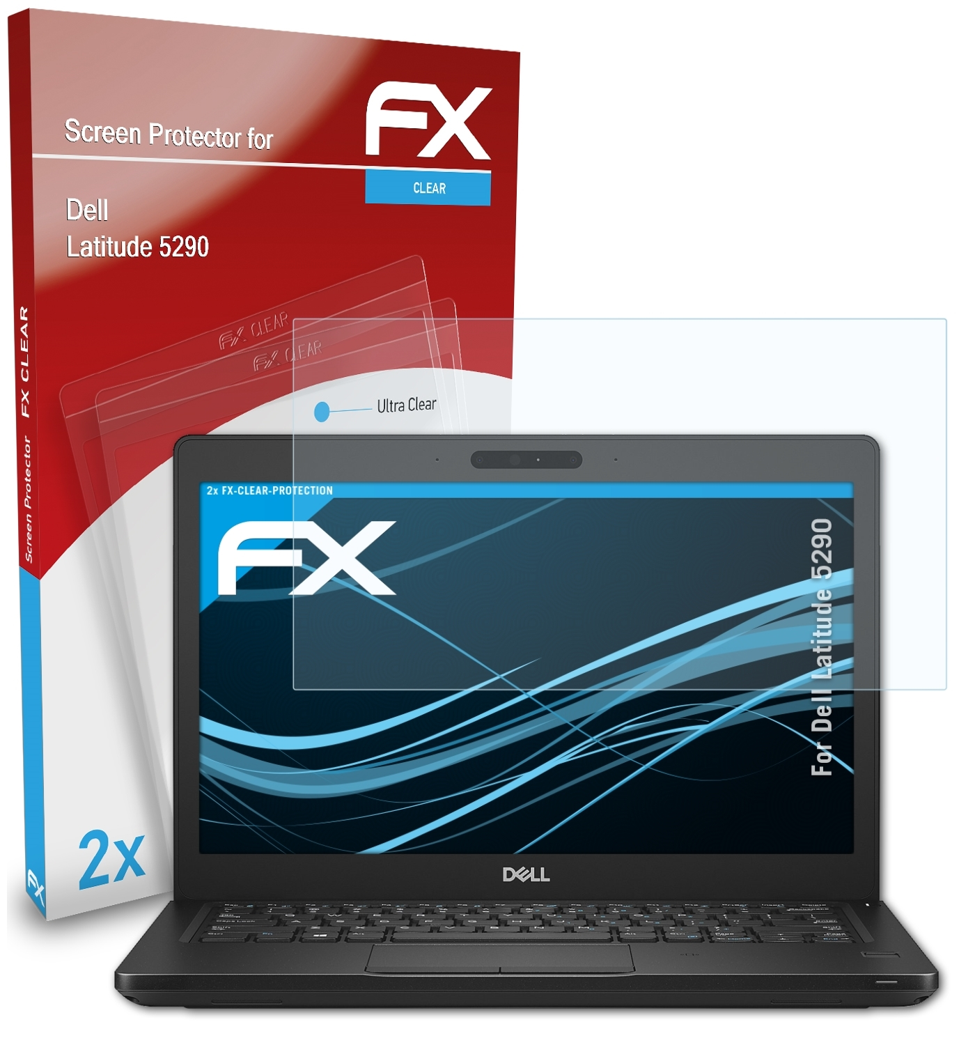 ATFOLIX 2x Latitude 5290) Dell Displayschutz(für FX-Clear