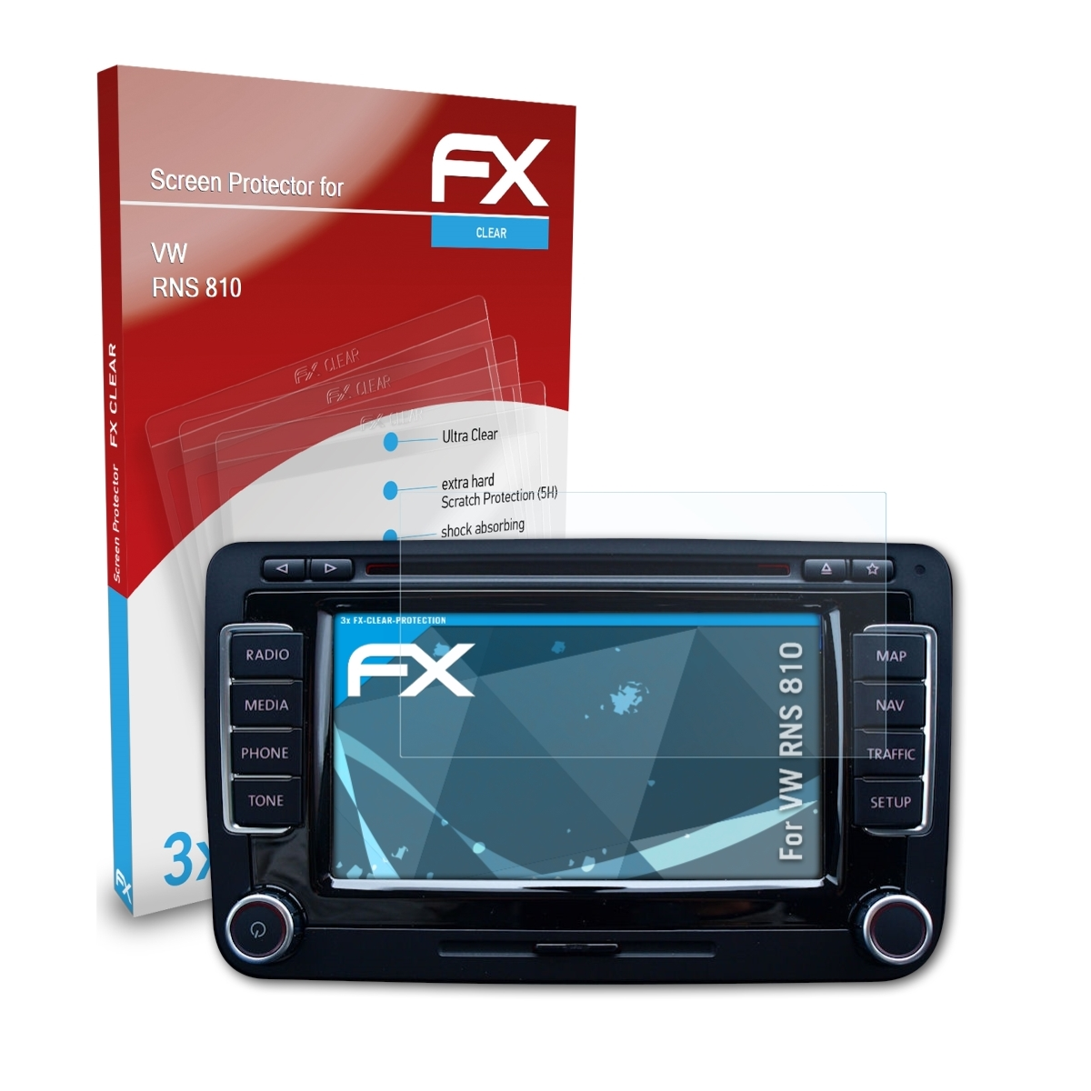 VW Displayschutz(für FX-Clear 810) ATFOLIX 3x RNS