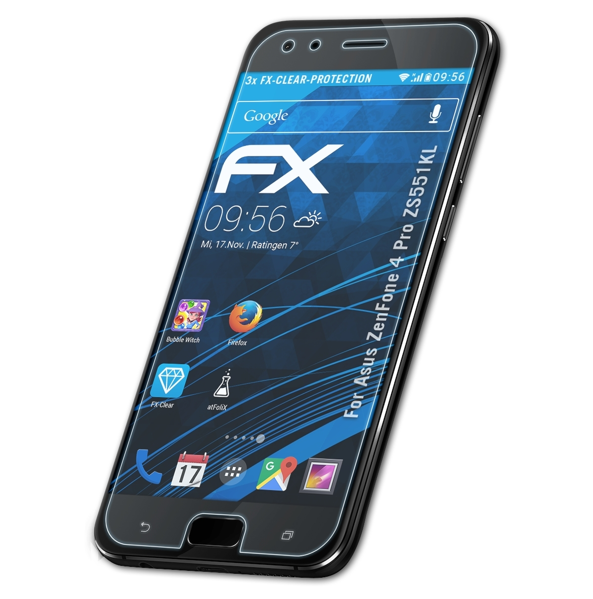 ATFOLIX 3x Pro ZenFone Asus Displayschutz(für (ZS551KL)) FX-Clear 4