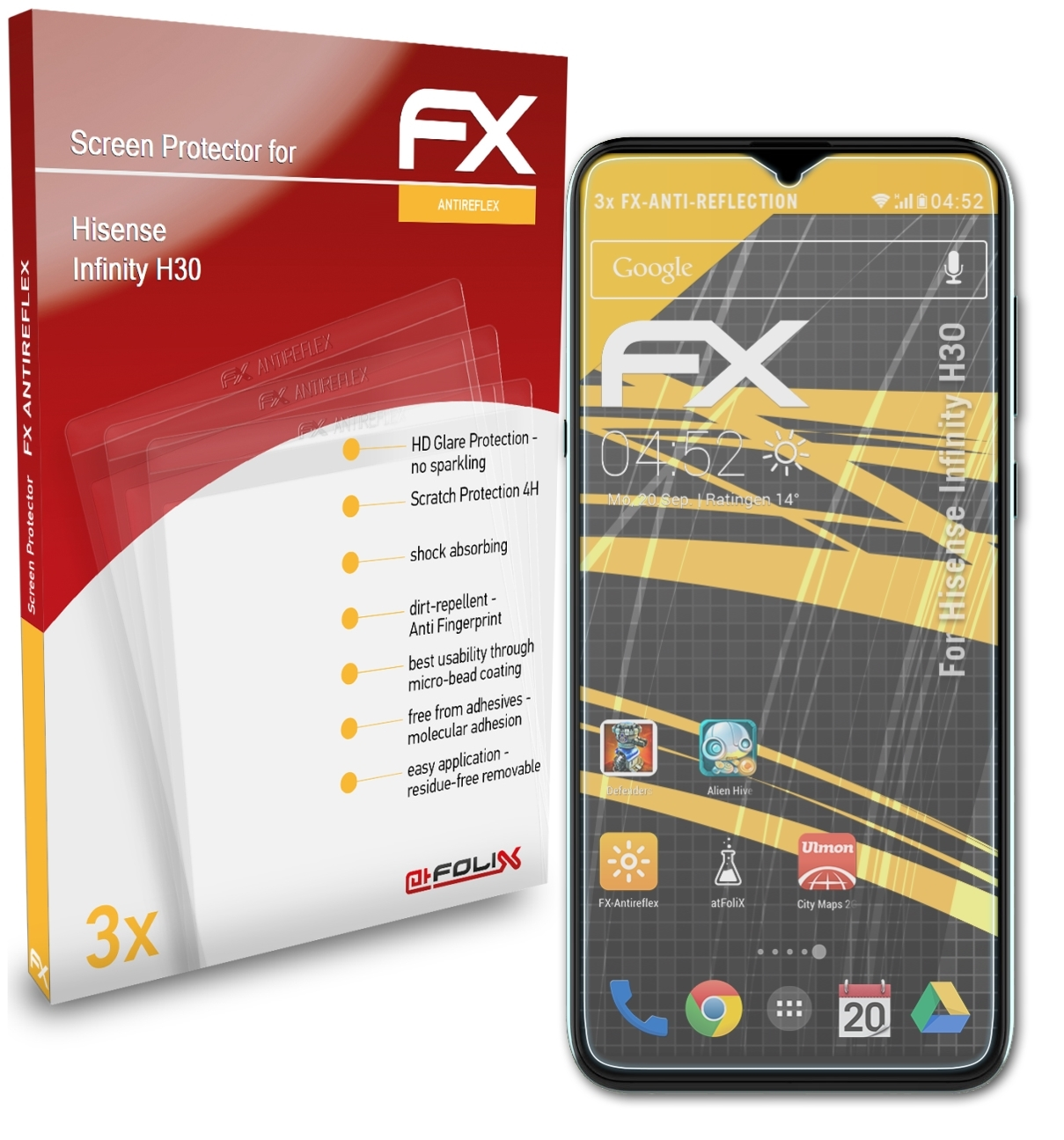 ATFOLIX 3x FX-Antireflex Displayschutz(für Hisense Infinity H30)