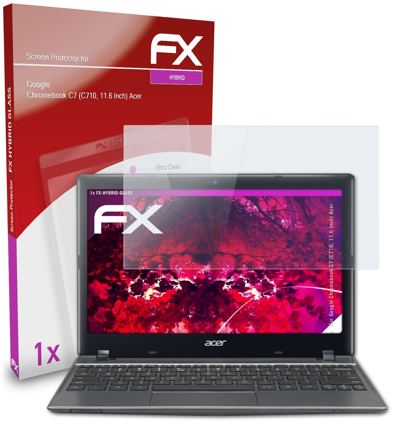 ATFOLIX 11.6 (C710, Inch) Schutzglas(für Google C7 FX-Hybrid-Glass (Acer)) Chromebook