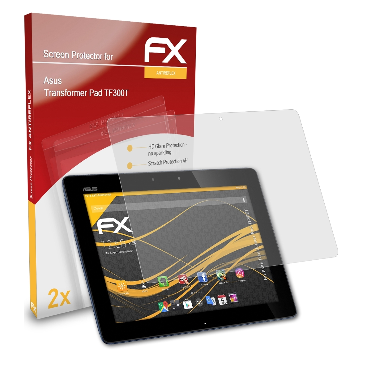 ATFOLIX 2x FX-Antireflex Pad (TF300T)) Asus Transformer Displayschutz(für