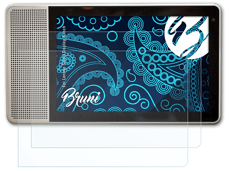 BRUNI 2x Basics-Clear Schutzfolie(für Lenovo Display (8 inch)) Smart