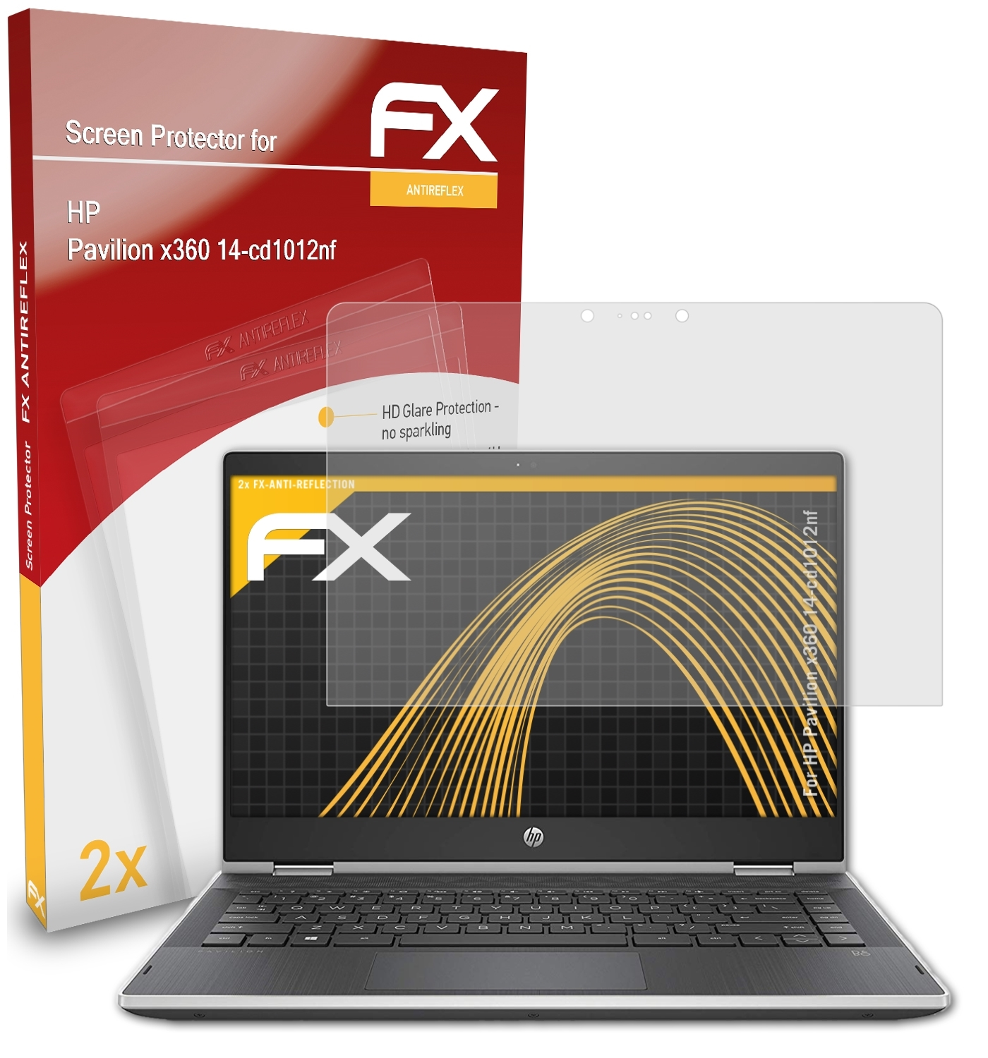 FX-Antireflex 2x Displayschutz(für ATFOLIX 14-cd1012nf) HP x360 Pavilion