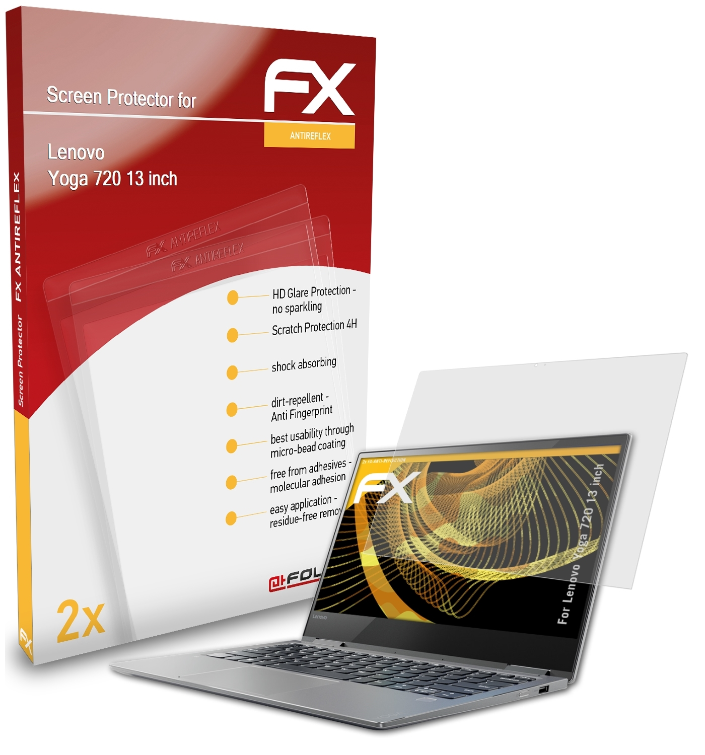 Yoga 2x (13 ATFOLIX FX-Antireflex inch)) Displayschutz(für Lenovo 720