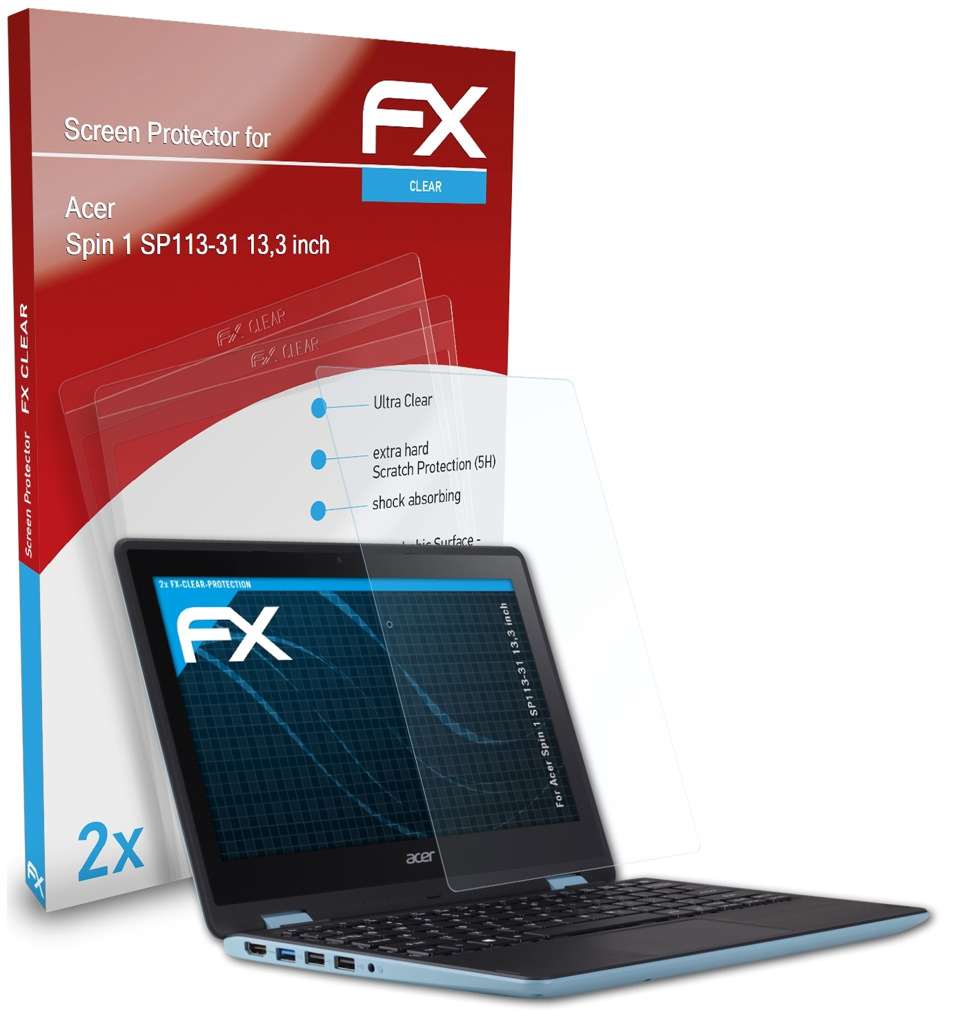 2x ATFOLIX FX-Clear (13,3 Spin inch)) SP113-31 1 Acer Displayschutz(für