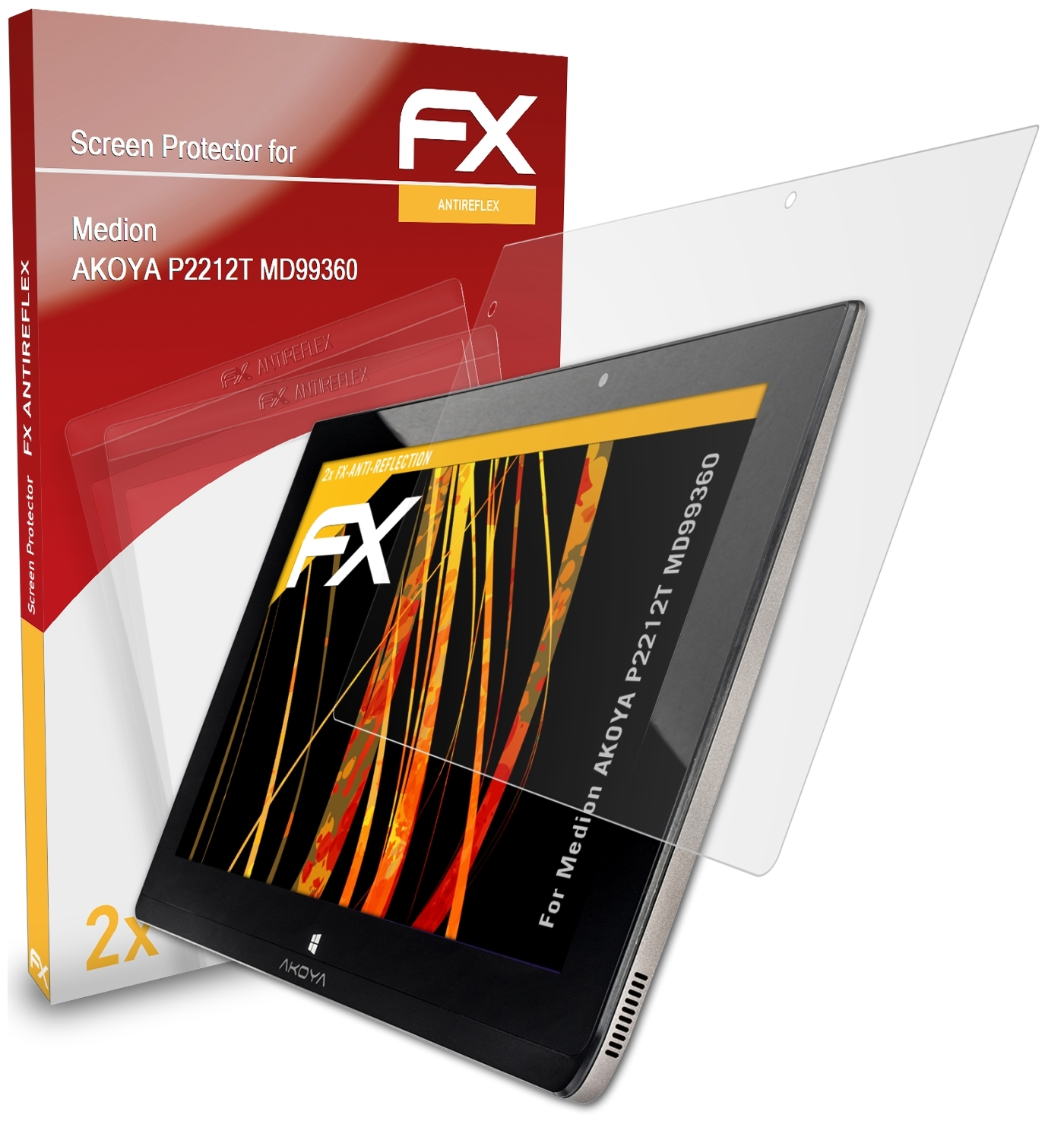 ATFOLIX 2x FX-Antireflex Displayschutz(für Medion AKOYA P2212T (MD99360))