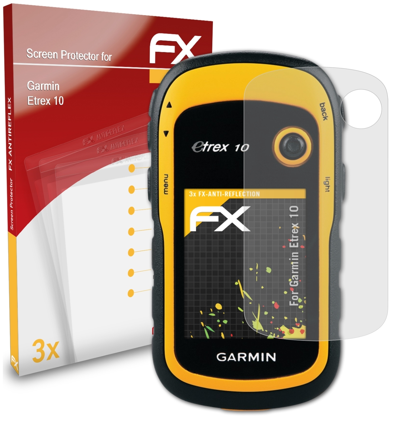 Displayschutz(für Garmin FX-Antireflex 3x 10) Etrex ATFOLIX