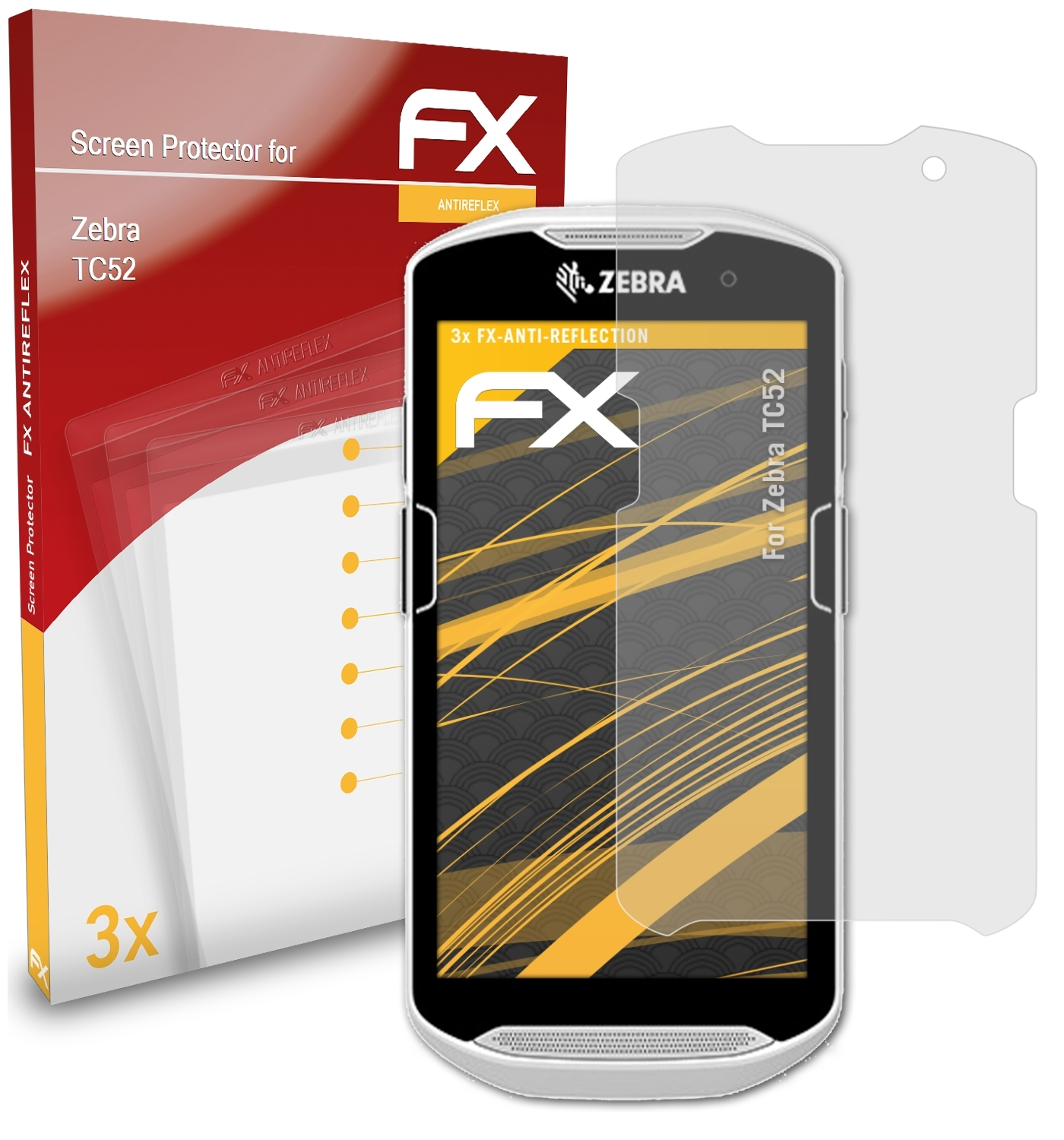 ATFOLIX 3x Zebra TC52) Displayschutz(für FX-Antireflex