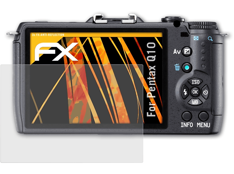 Q10) 3x Pentax FX-Antireflex Displayschutz(für ATFOLIX