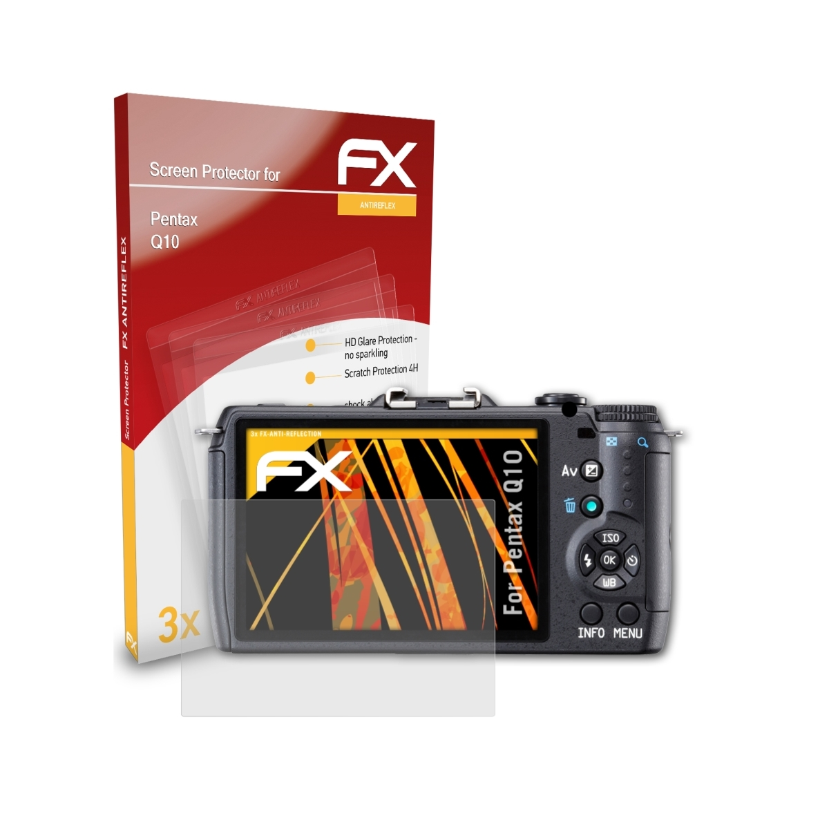 FX-Antireflex Displayschutz(für 3x Pentax Q10) ATFOLIX