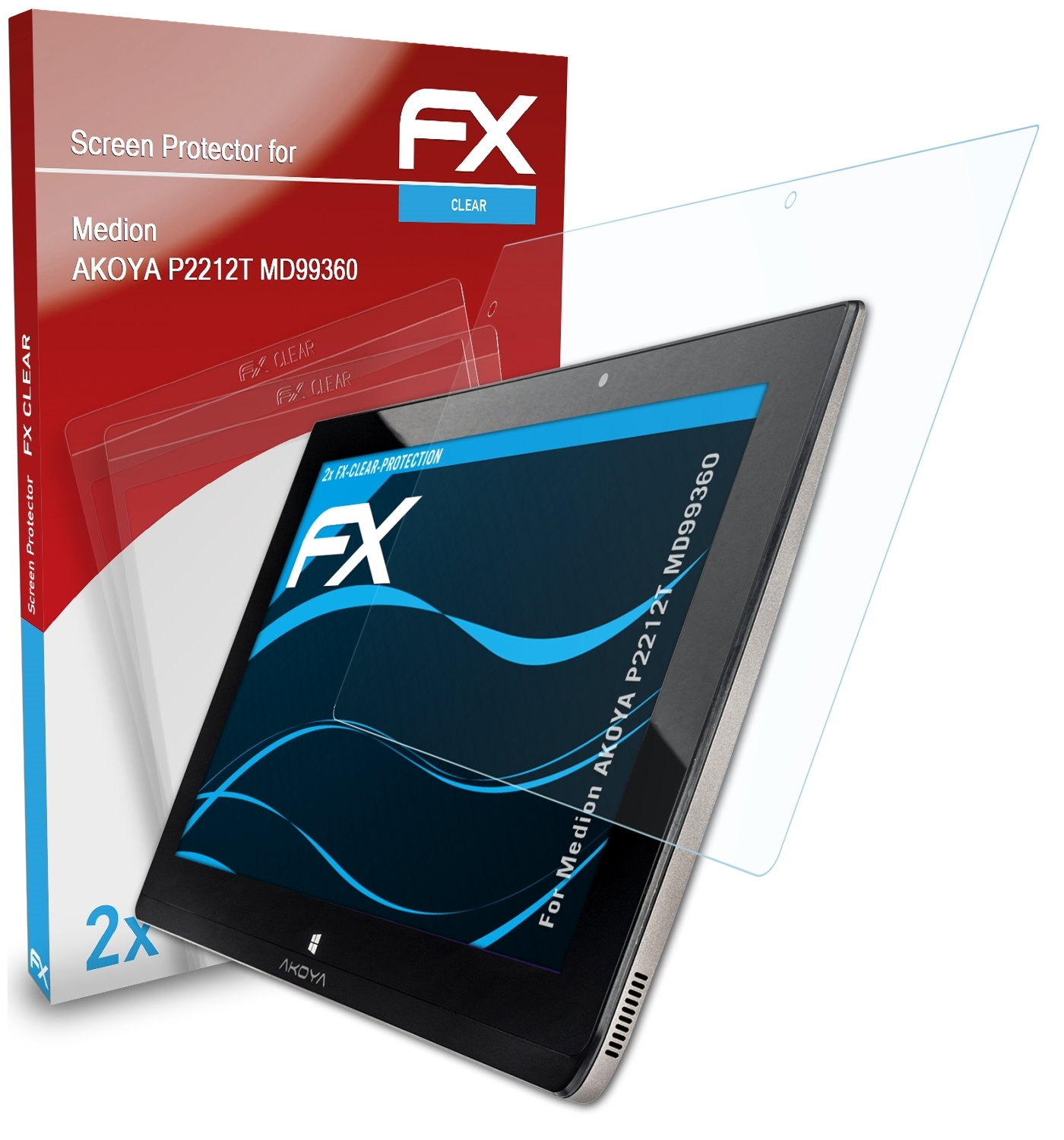 AKOYA 2x ATFOLIX (MD99360)) FX-Clear Displayschutz(für Medion P2212T