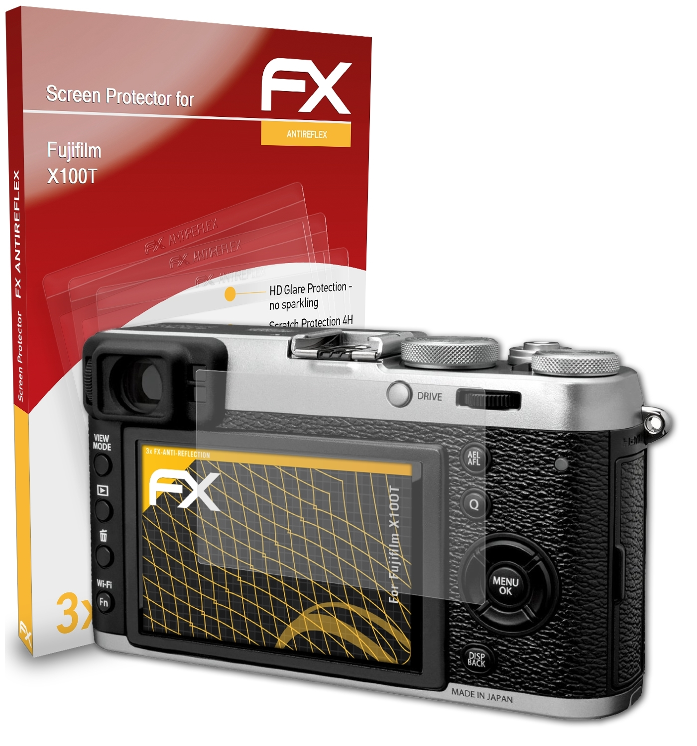 3x ATFOLIX X100T) Fujifilm Displayschutz(für FX-Antireflex