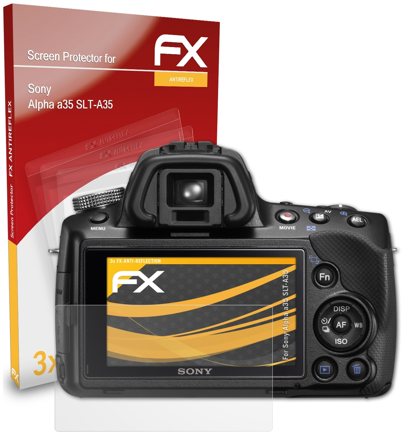 ATFOLIX 3x FX-Antireflex Displayschutz(für Sony a35 Alpha (SLT-A35))