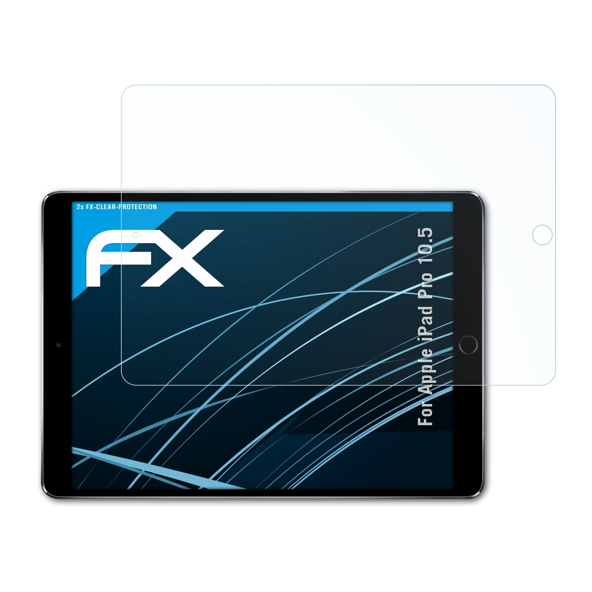 10.5) ATFOLIX Pro Apple 2x iPad FX-Clear Displayschutz(für