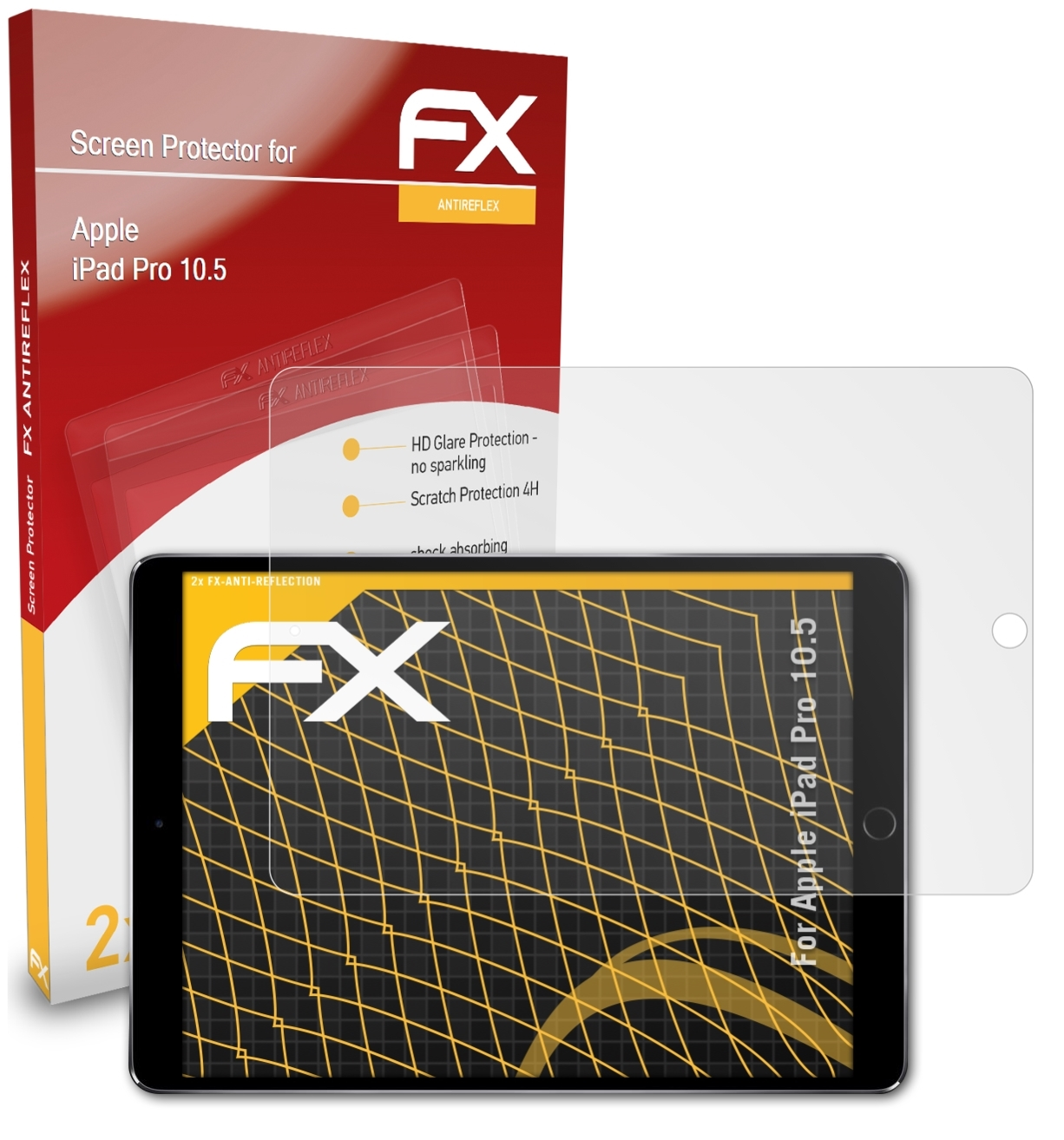 Pro Apple 2x Displayschutz(für ATFOLIX 10.5) FX-Antireflex iPad