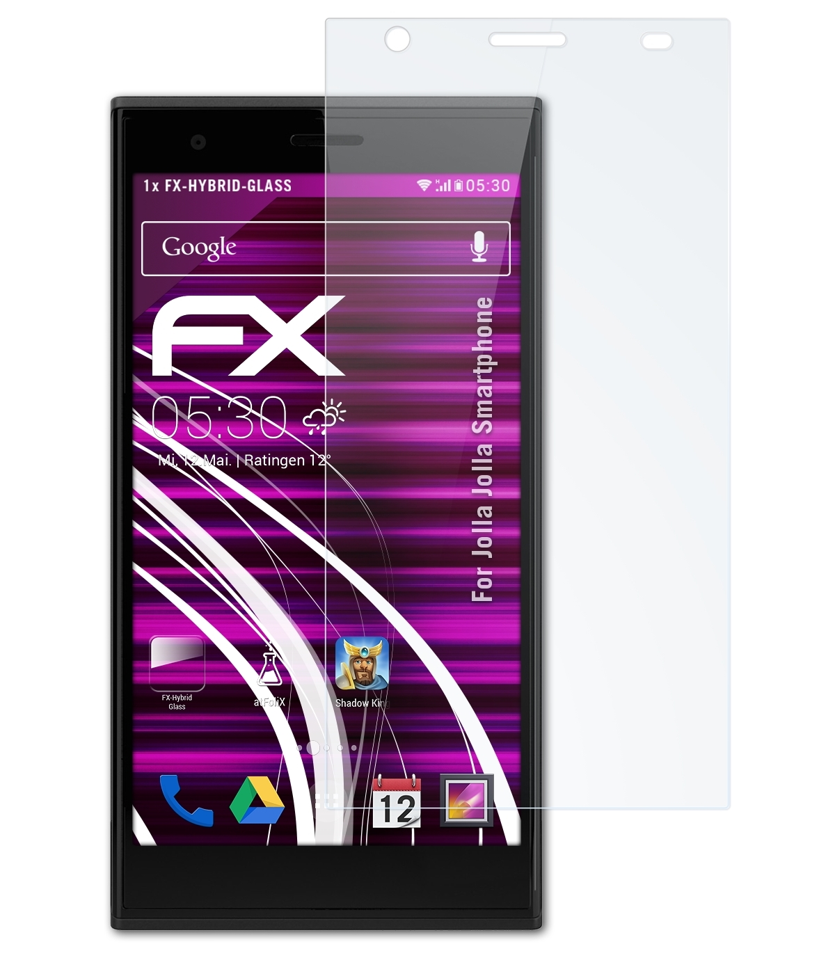 ATFOLIX Jolla Smartphone) FX-Hybrid-Glass Jolla Schutzglas(für