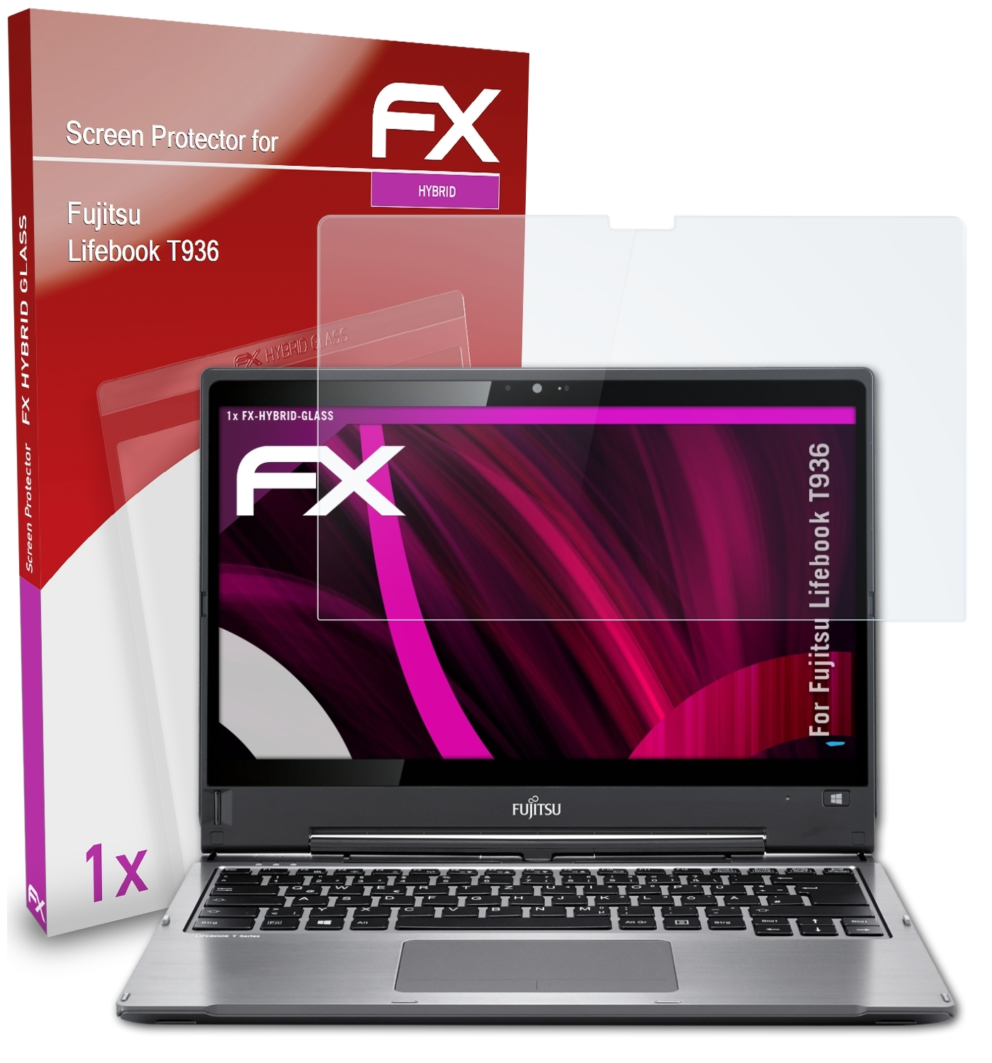T936) FX-Hybrid-Glass ATFOLIX Lifebook Fujitsu Schutzglas(für
