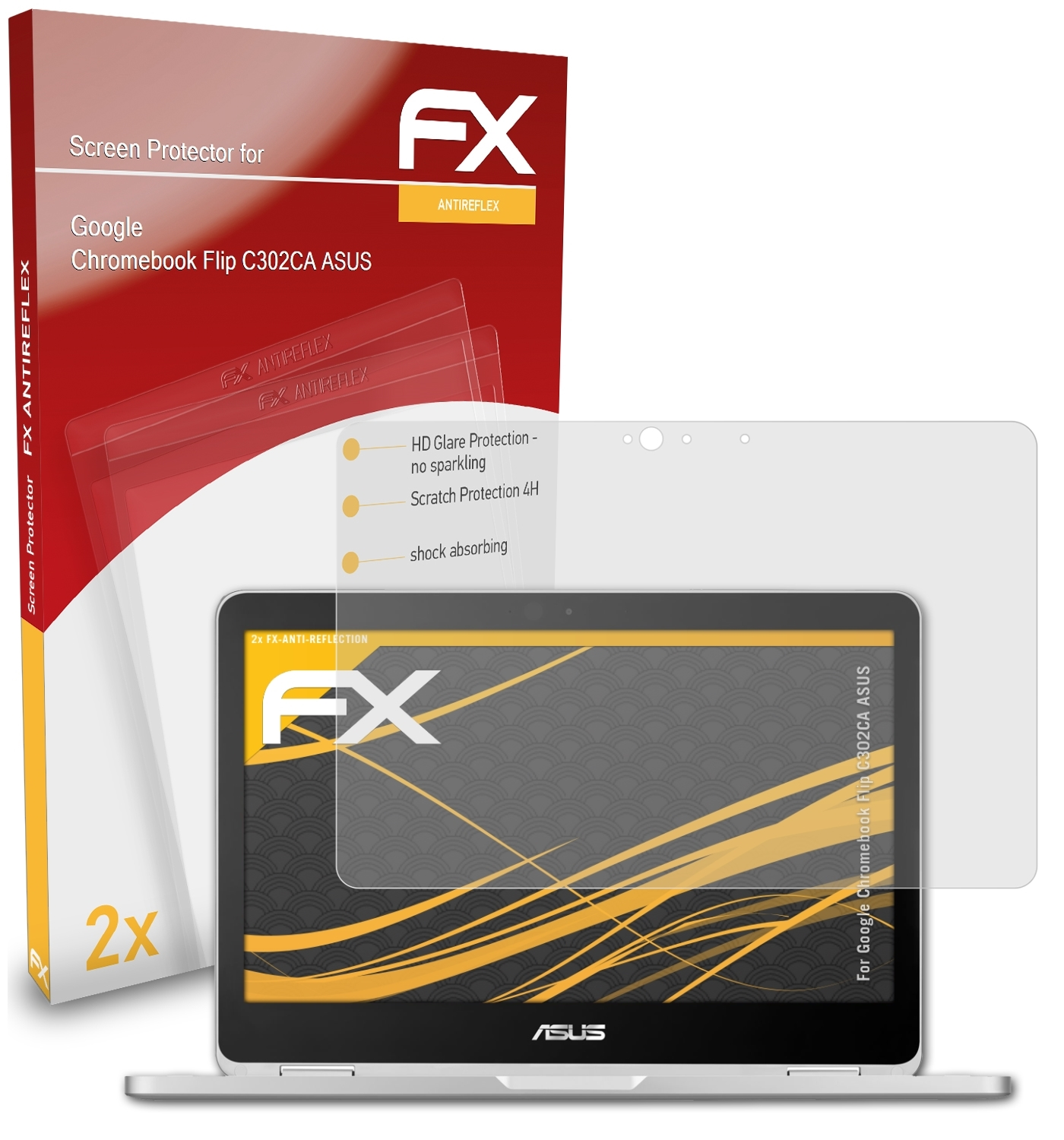 C302CA ATFOLIX Displayschutz(für 2x Flip Chromebook FX-Antireflex (ASUS)) Google