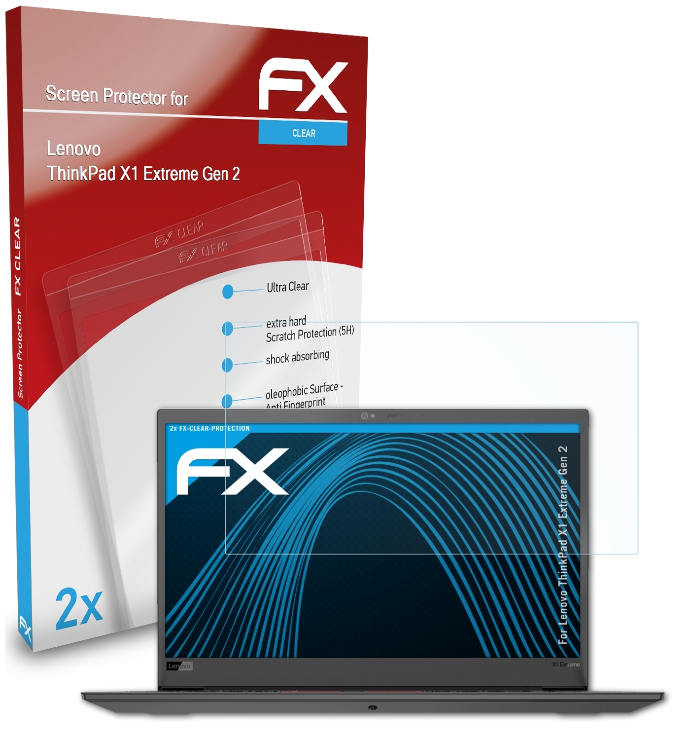 X1 ThinkPad (Gen 2)) ATFOLIX Lenovo FX-Clear Extreme 2x Displayschutz(für