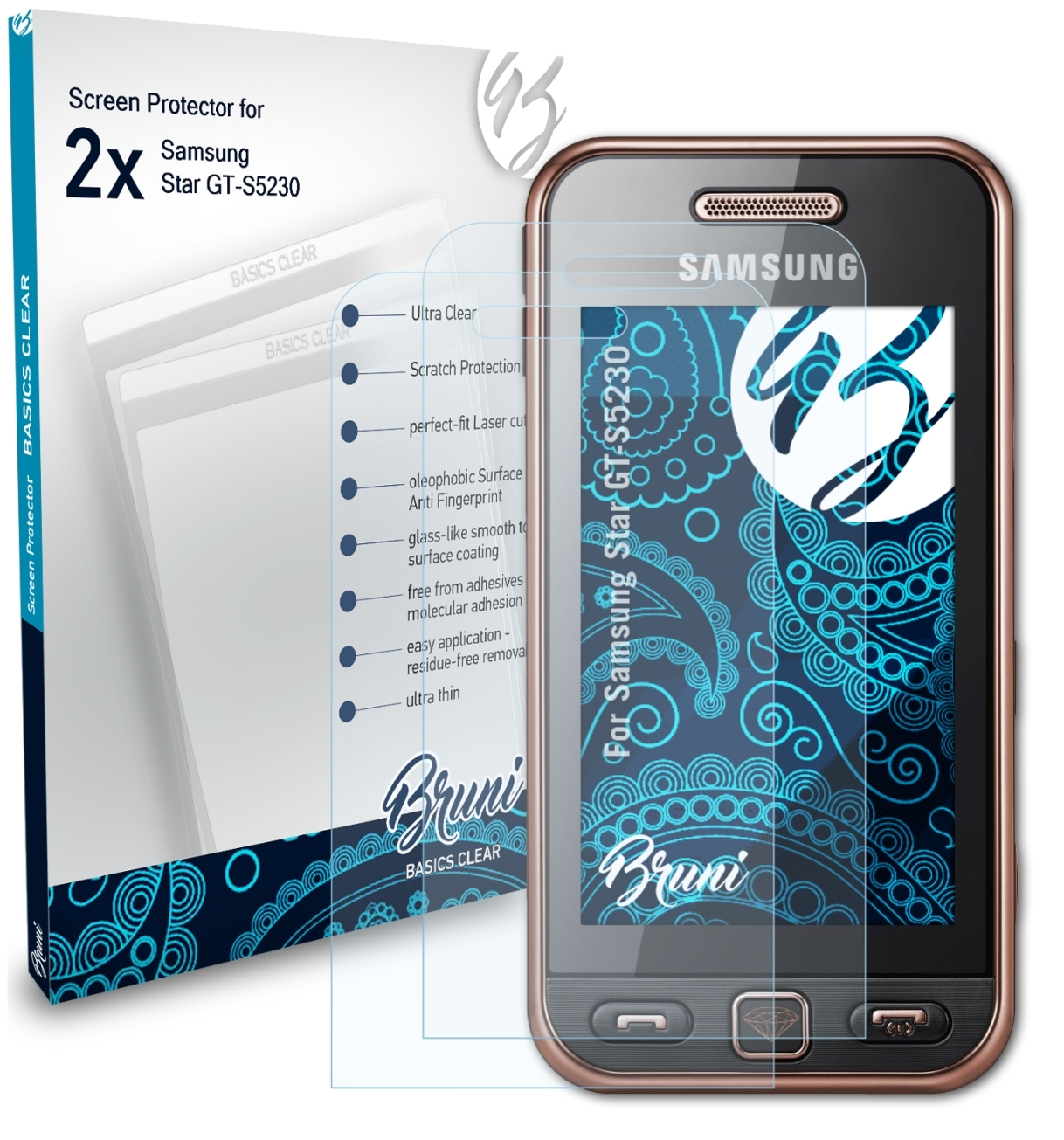 Star BRUNI (GT-S5230)) Samsung Schutzfolie(für Basics-Clear 2x