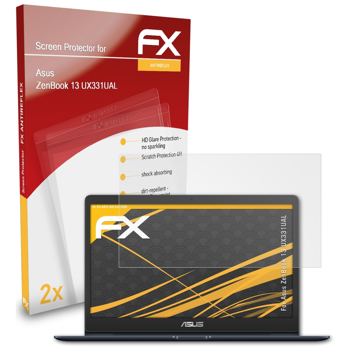 ATFOLIX Displayschutz(für ZenBook FX-Antireflex (UX331UAL)) 2x 13 Asus